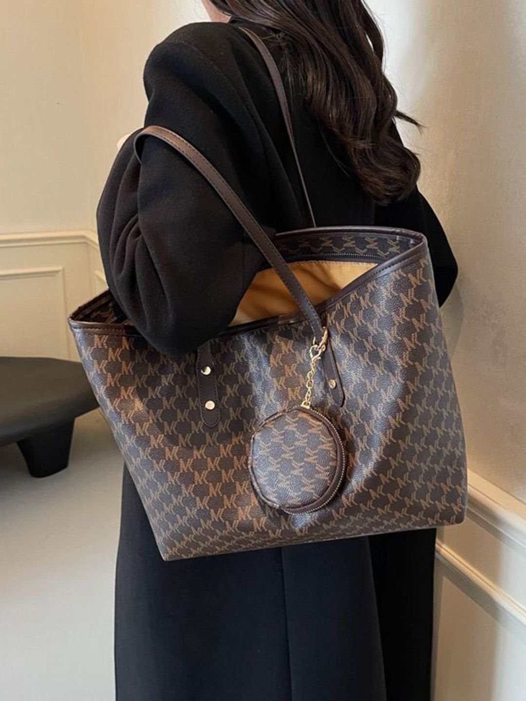 Brown Monogram Tote Bag