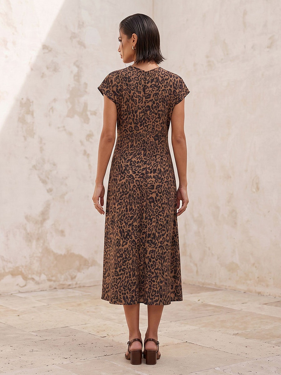 Animal Print Dress with Metal Accent