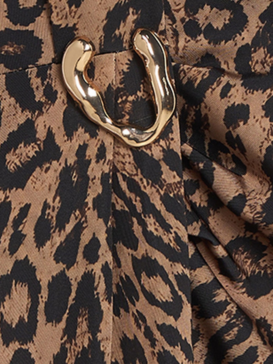 Animal Print Dress with Metal Accent