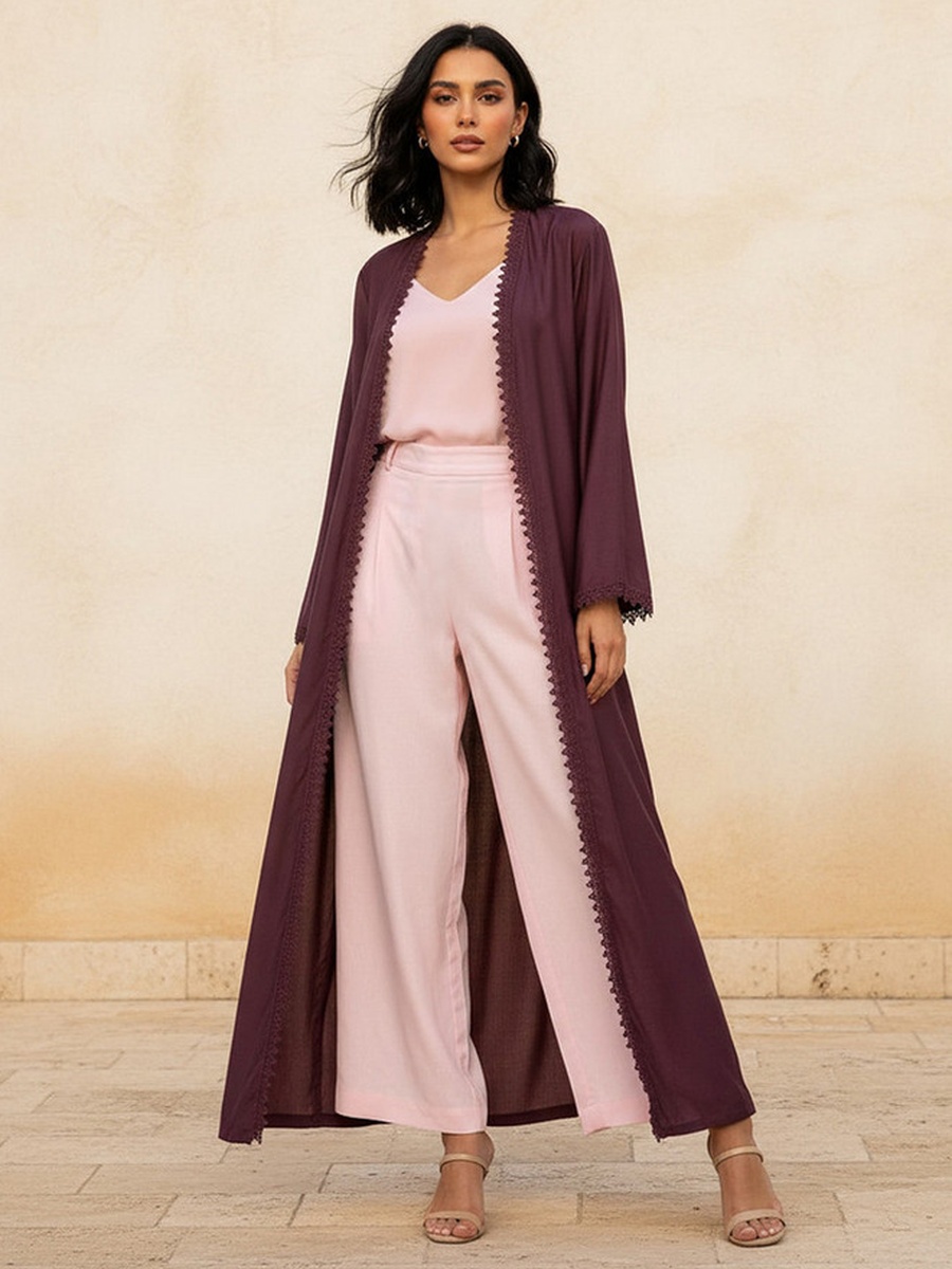 Longline Lace Trim Shrug