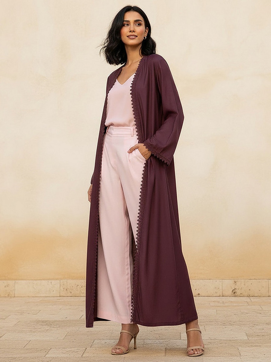 Longline Lace Trim Shrug