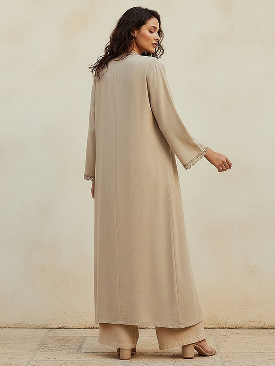 Longline Lace Trim Shrug