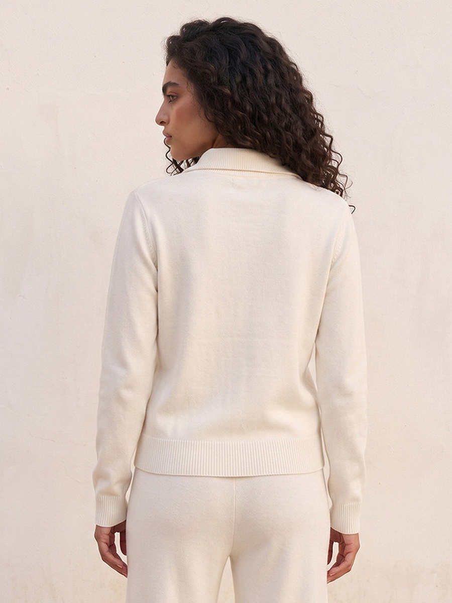 Textured Collared Cardigan