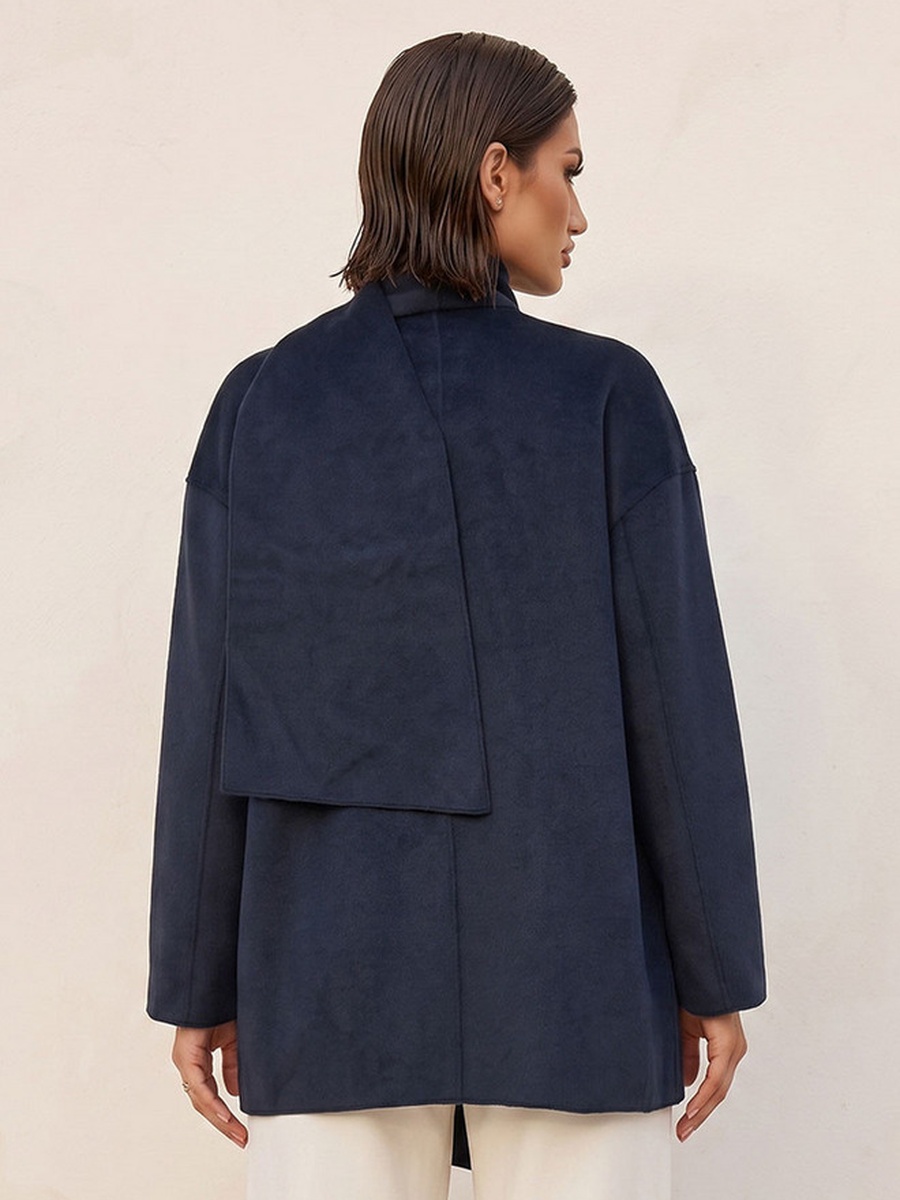 Felt Jacket with Draped Neck