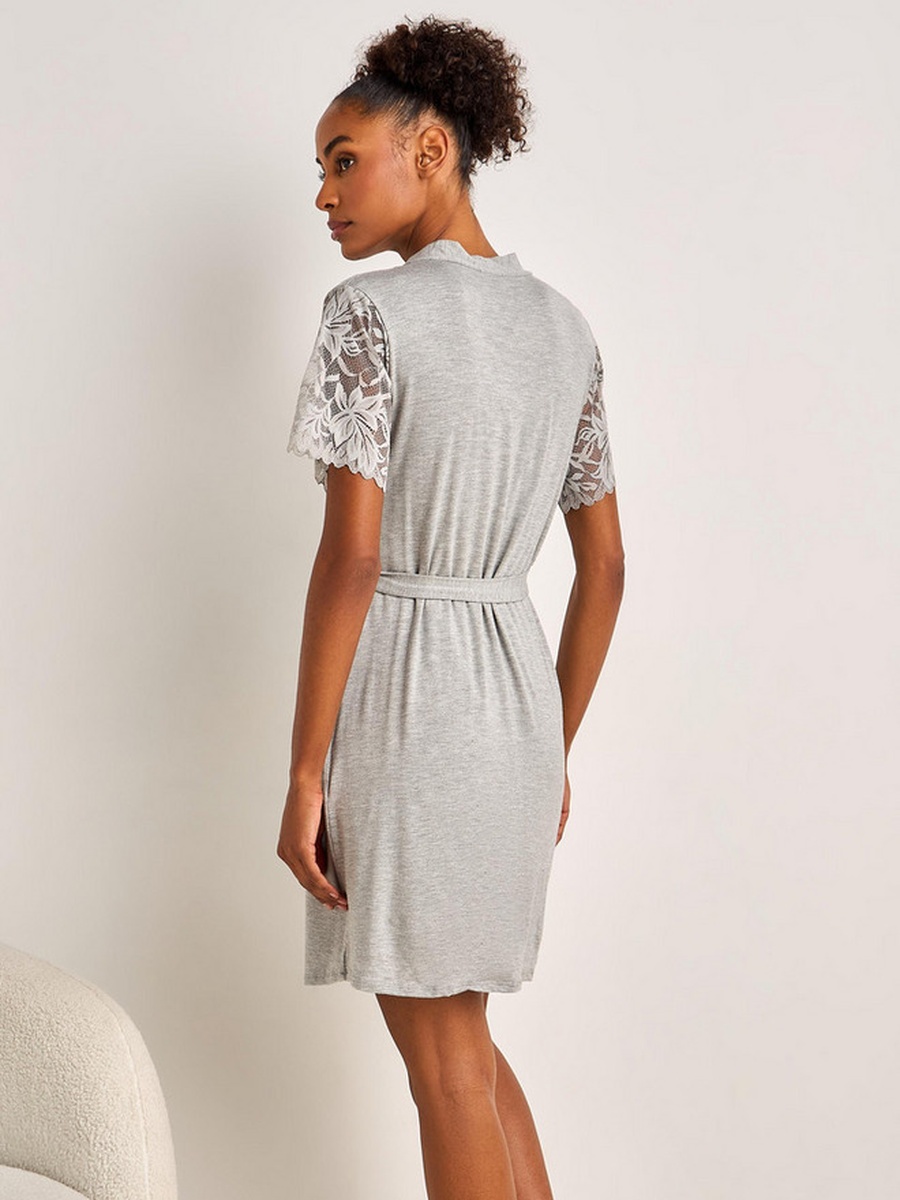 Sleeveless Slip Dress with Robe and Thongs