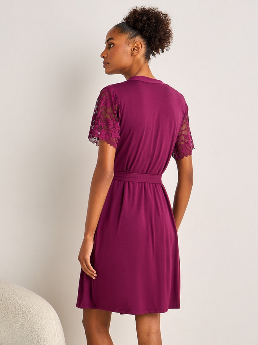 Sleeveless Slip Dress with Robe and Thongs