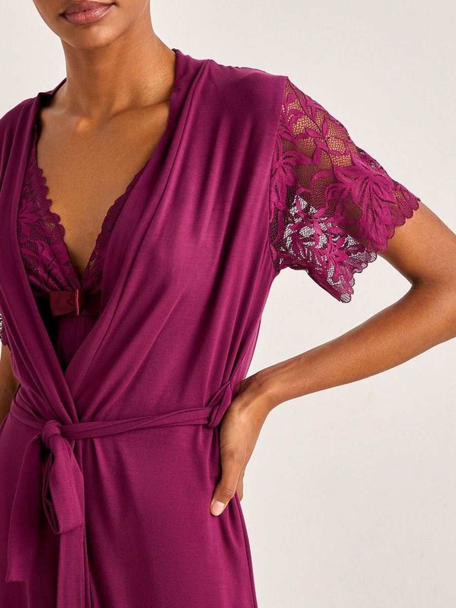 Sleeveless Slip Dress with Robe and Thongs