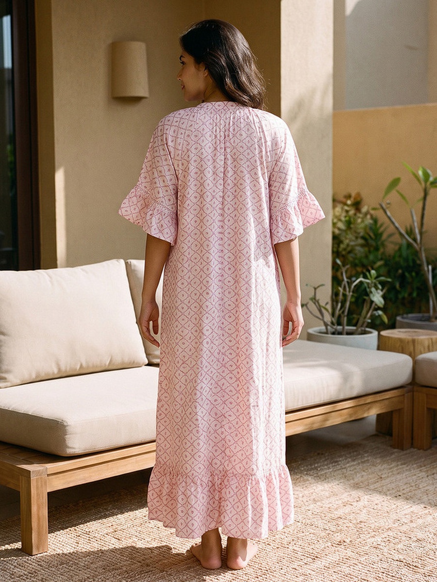 Viscose Floral Print Night Dress