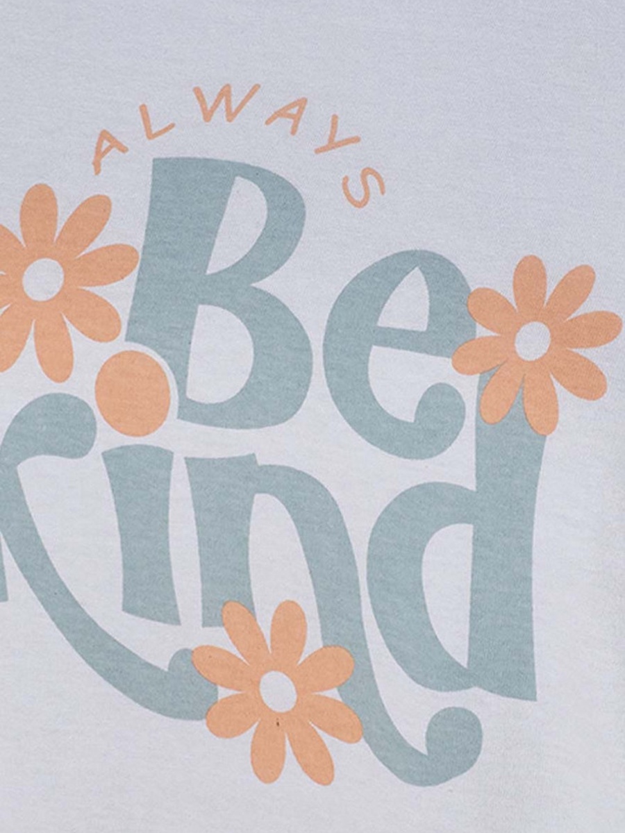 Pyjama Set Slogan Print T-Shirt and Trousers