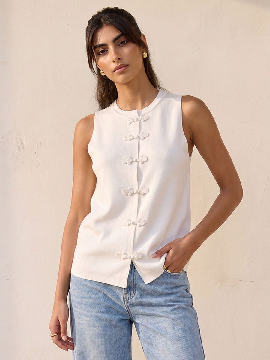 Textured Round Neck Top