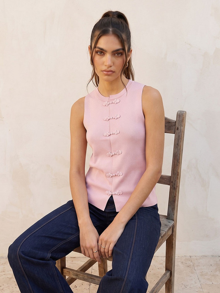 Textured Round Neck Top