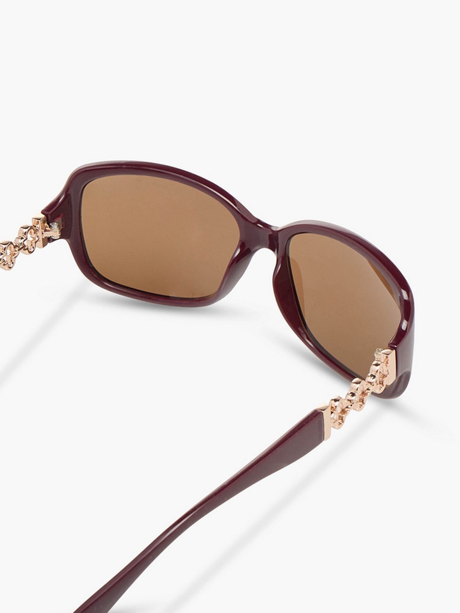 Men Square Brown Lens Sunglasses