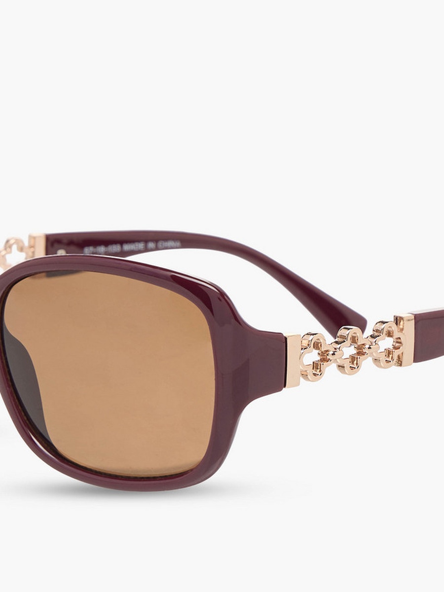 Men Square Brown Lens Sunglasses