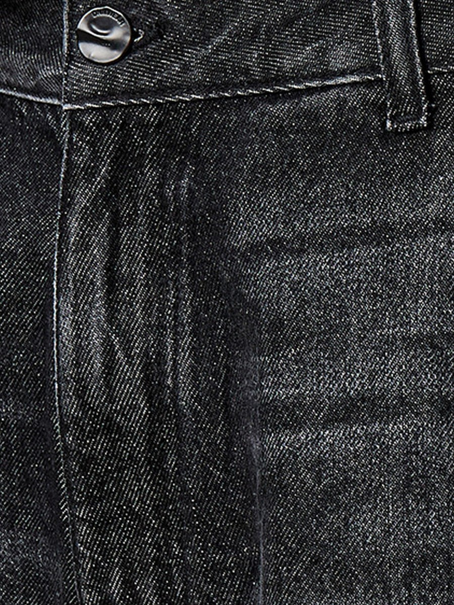 Skater Fit Buttoned Waist Jeans