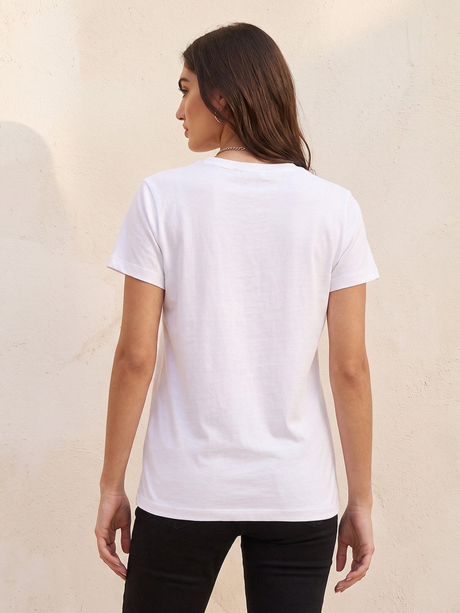 Cotton T-Shirt with Typographic Print
