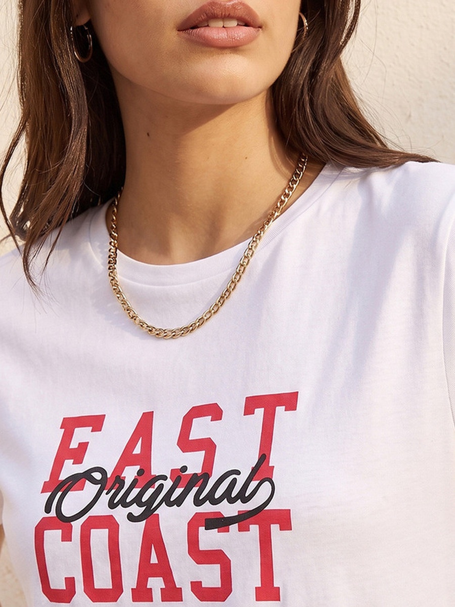 Cotton T-Shirt with Typographic Print