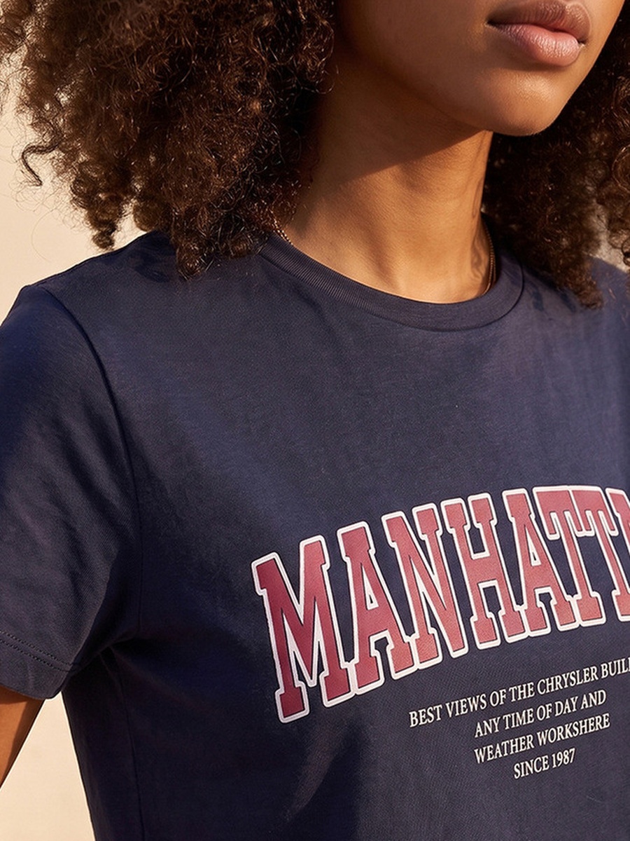 Cotton T-Shirt with Typographic Print