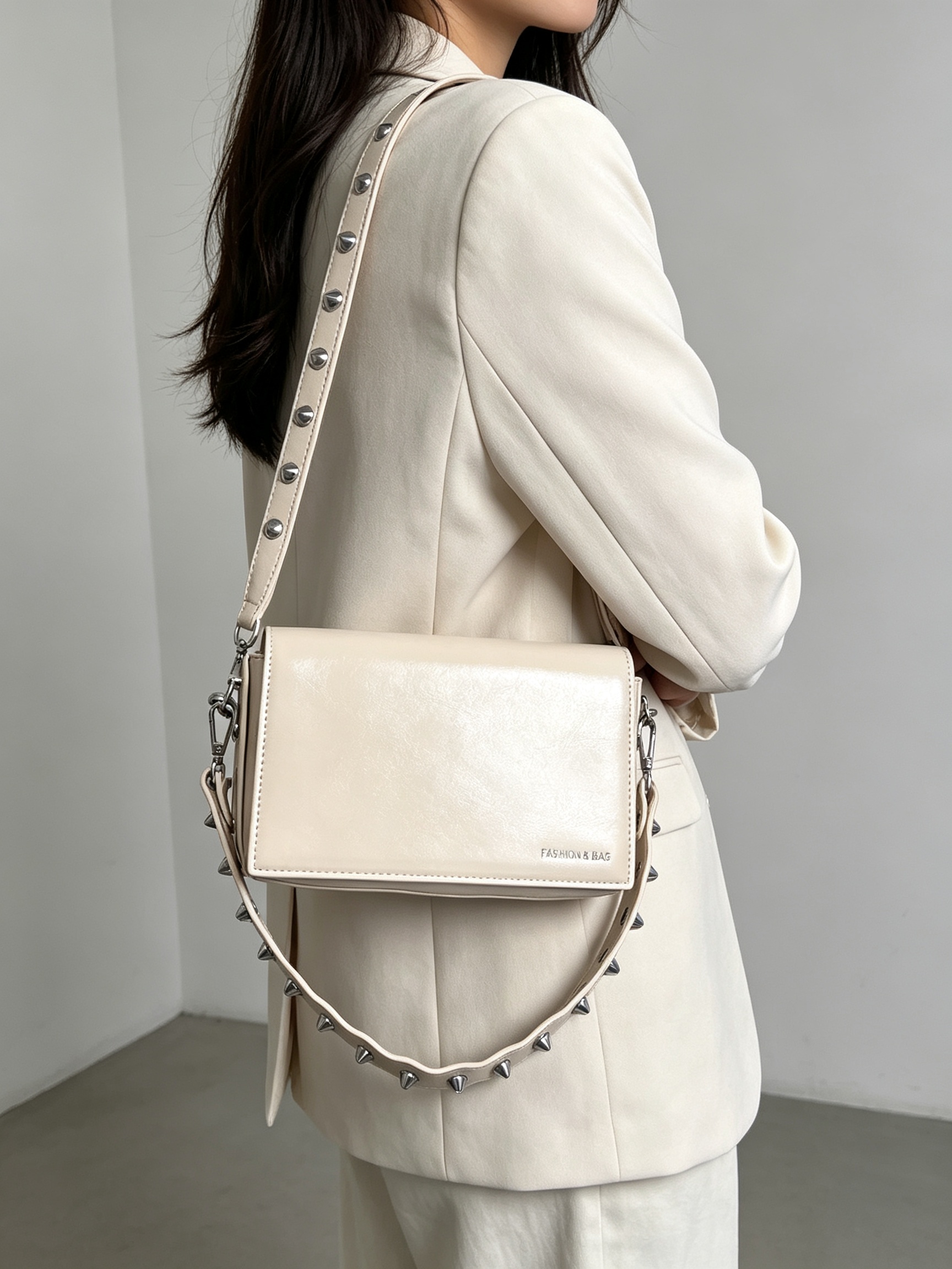 Khaki Flap Over Crossbody Bag