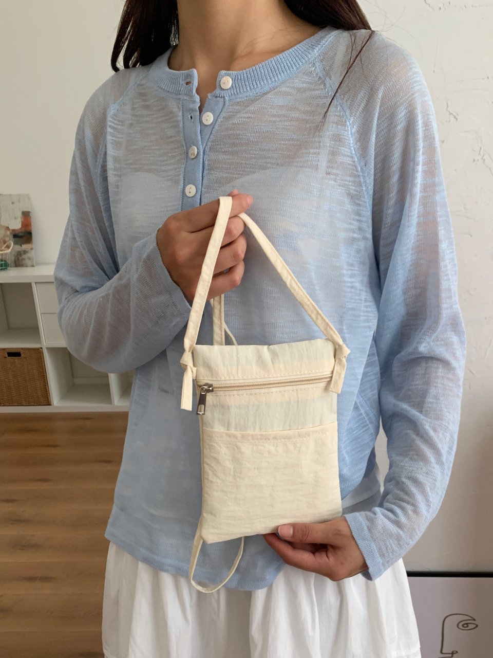 Beige Lightweight Sling Bag