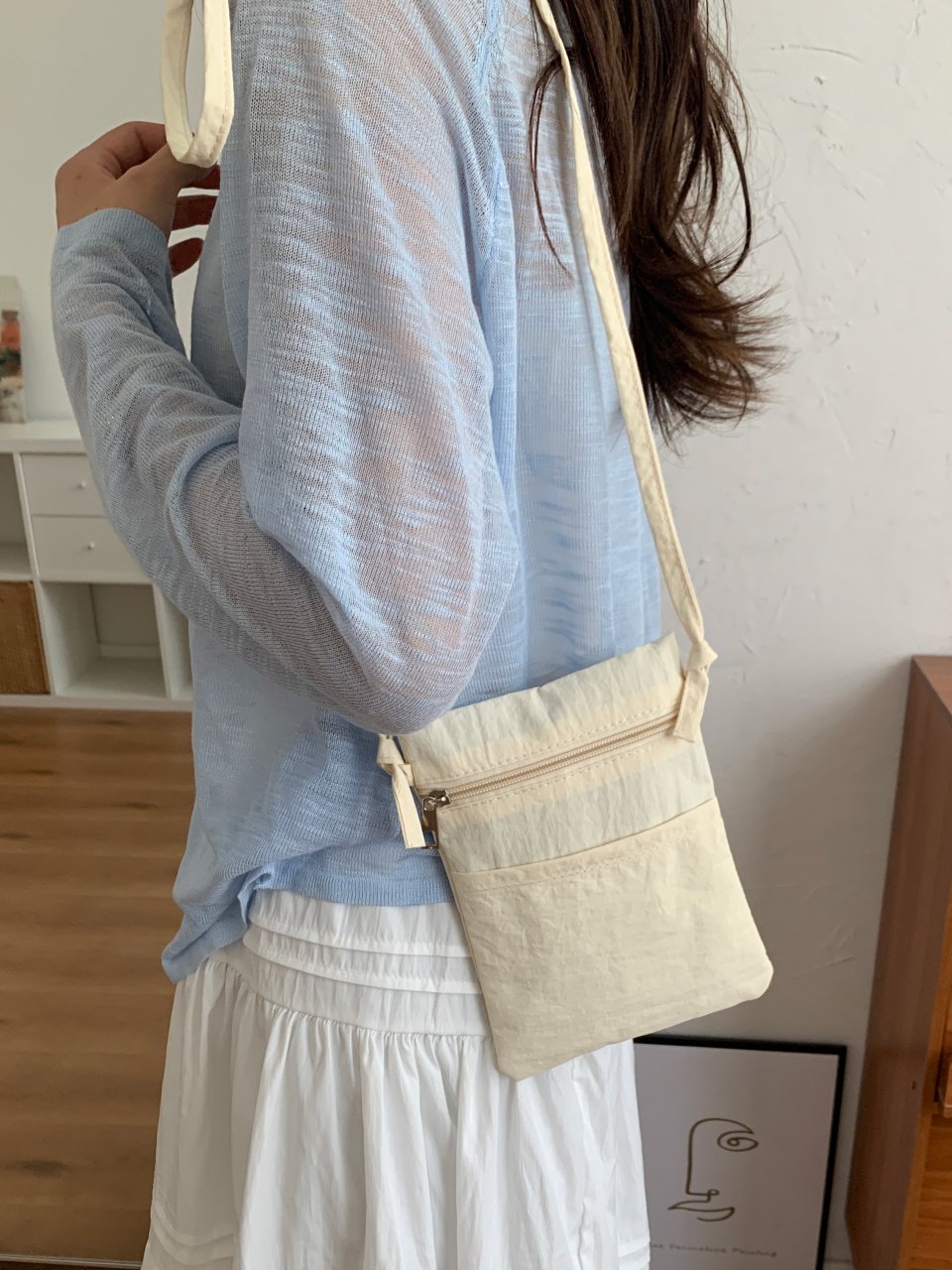 Beige Lightweight Sling Bag