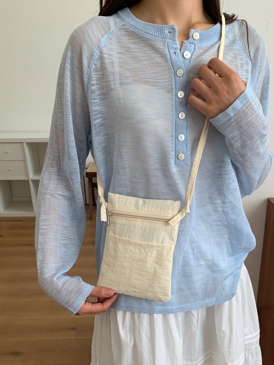 Beige Lightweight Sling Bag