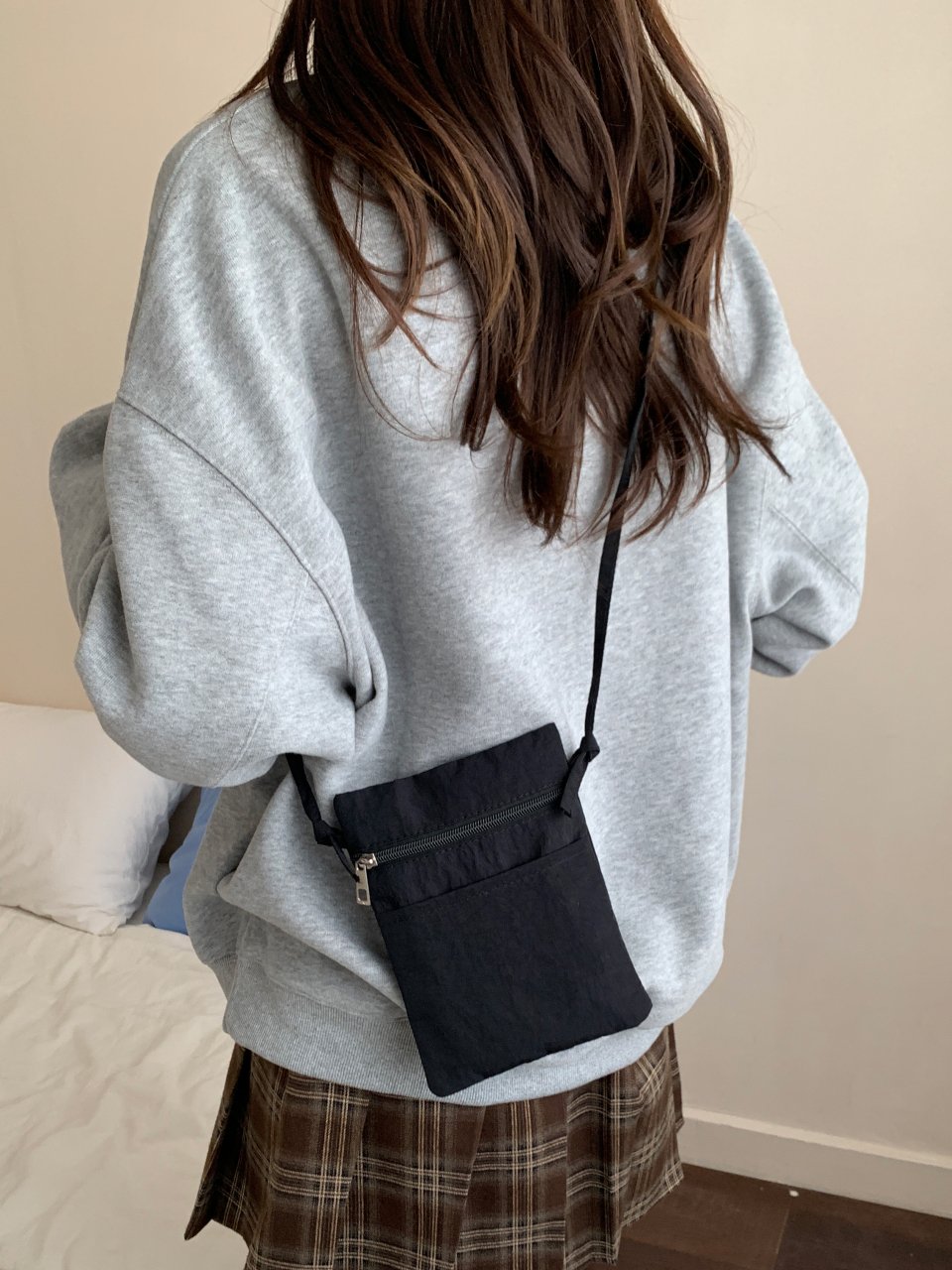 Black Solid Sling Bag