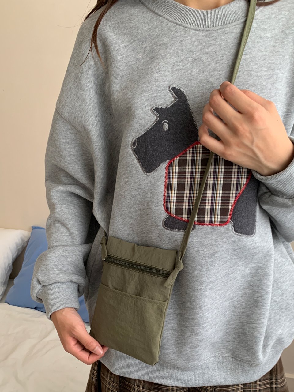 Green Solid Sling Bag