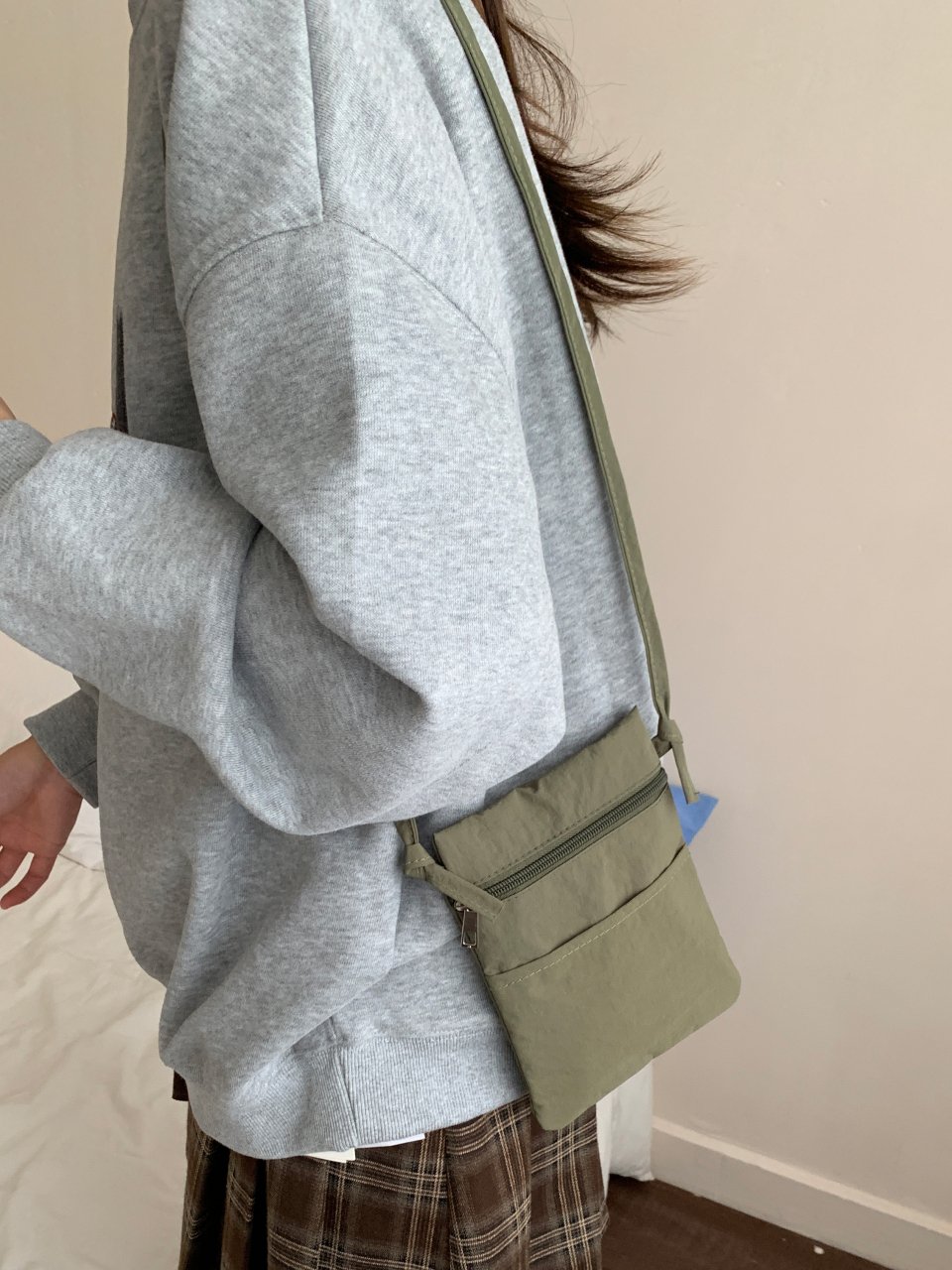 Green Solid Sling Bag