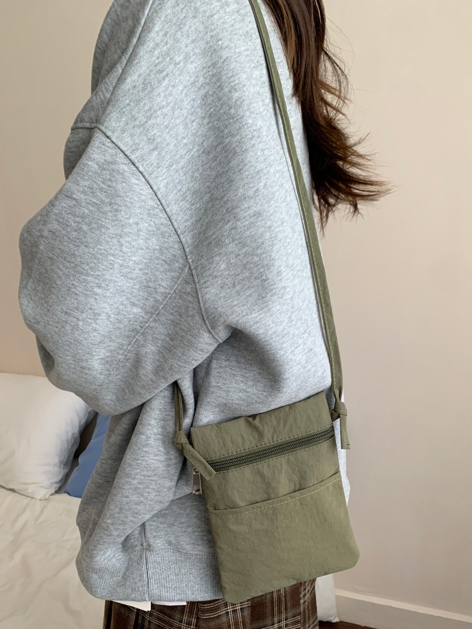 Green Solid Sling Bag