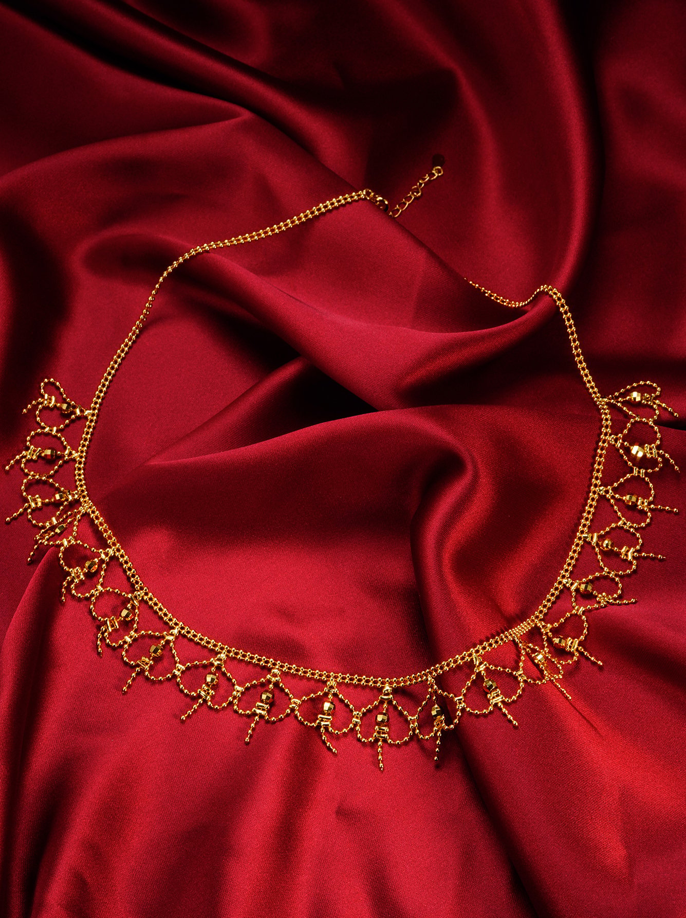 Gold Beaded Choker Necklace