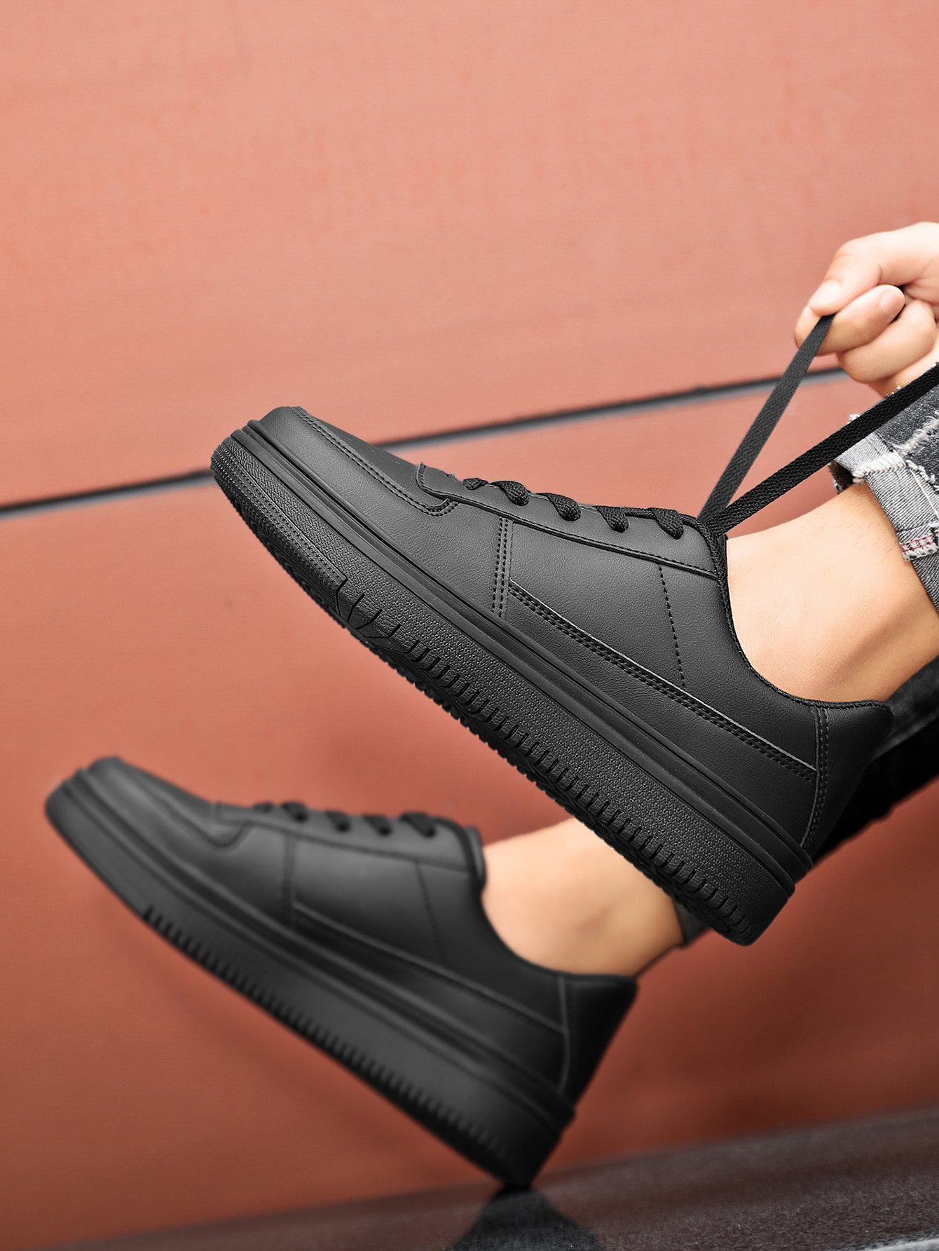 Mens Black Casual Everyday Shoes