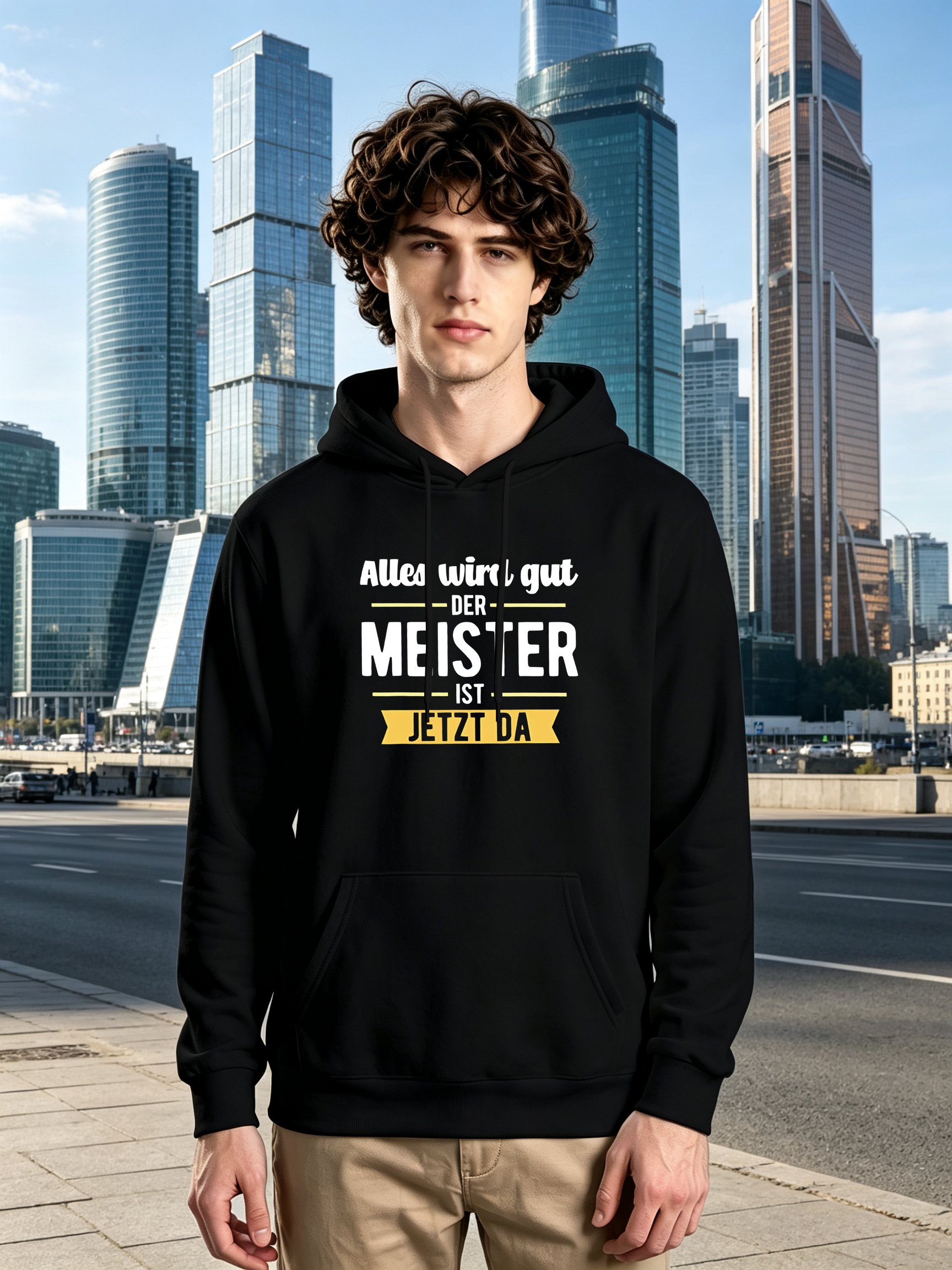 Black Slogan Print Long Sleeves  Hoodie