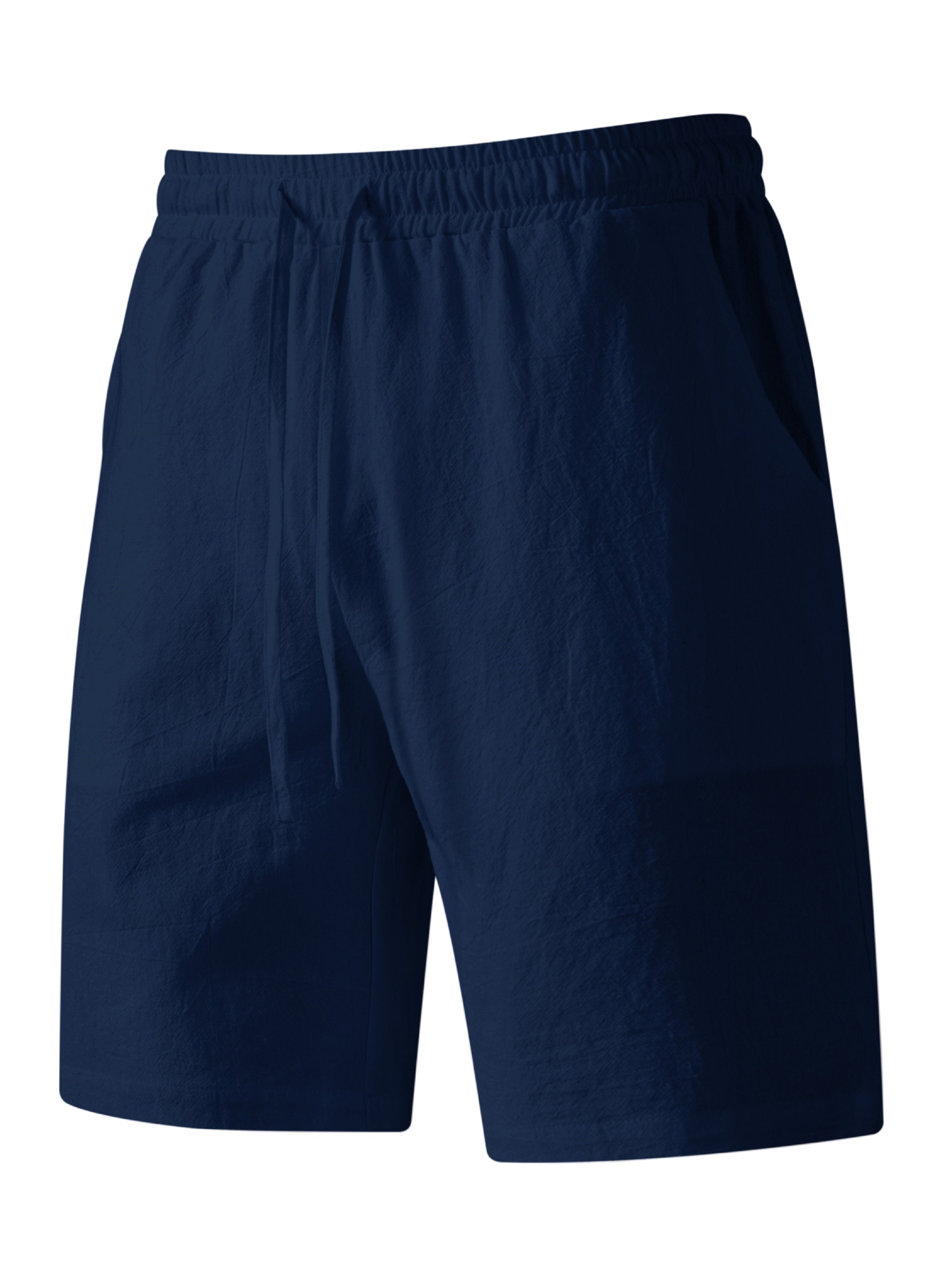 Mens Casual Solid Shorts with Pockets