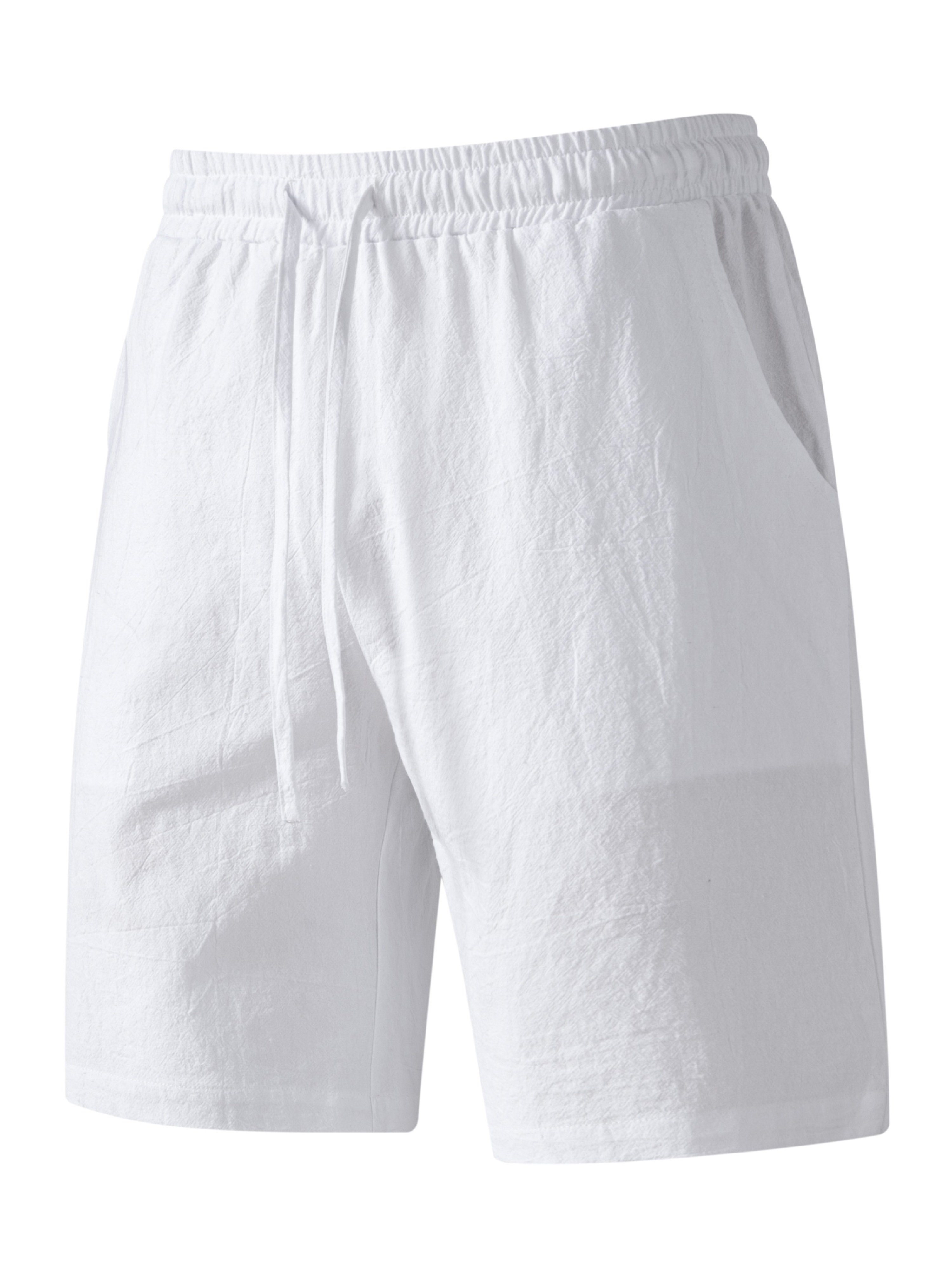 Mens Casual Solid Shorts with Pockets