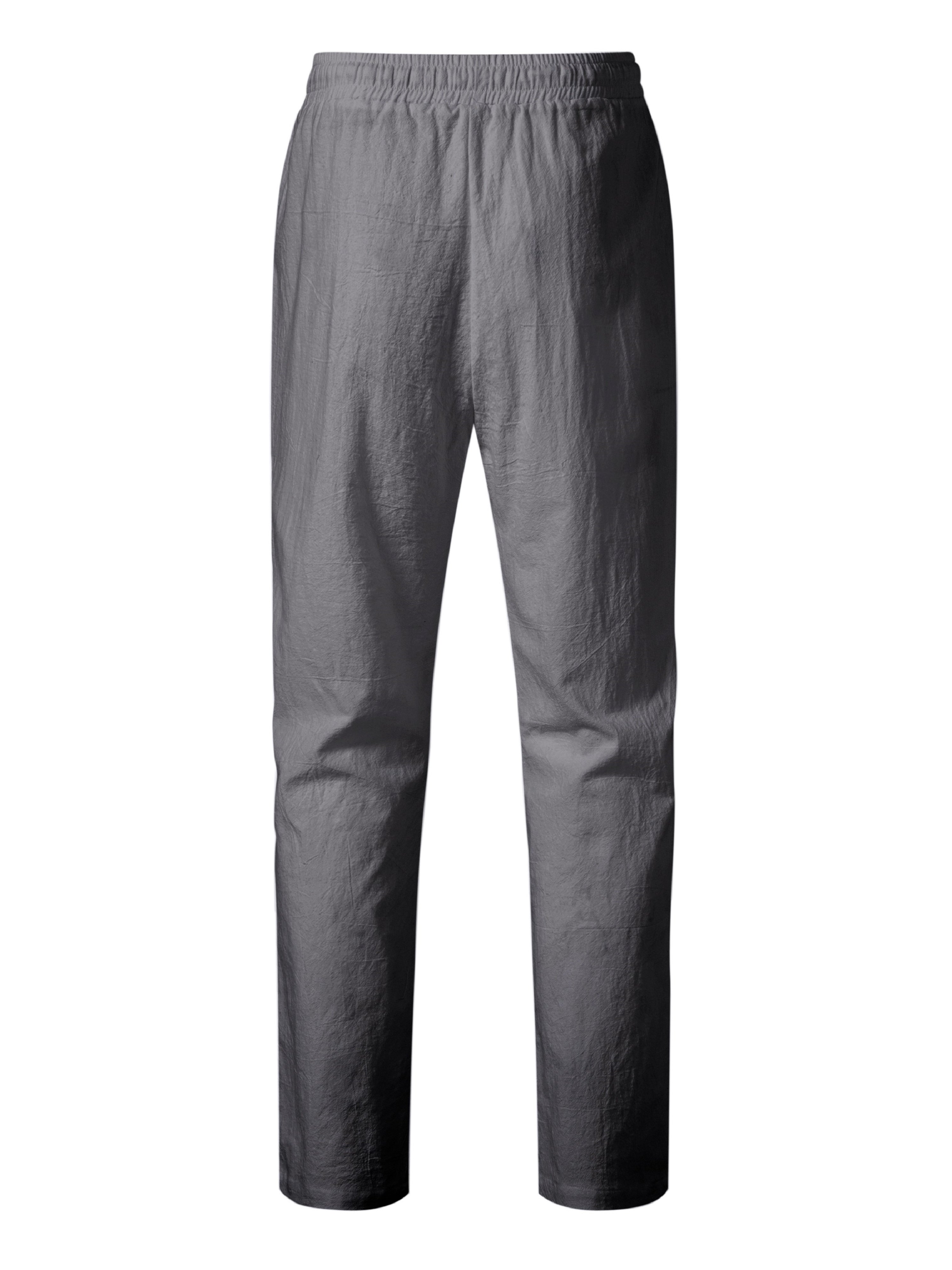 Mens Green Solid Drawstring Pants