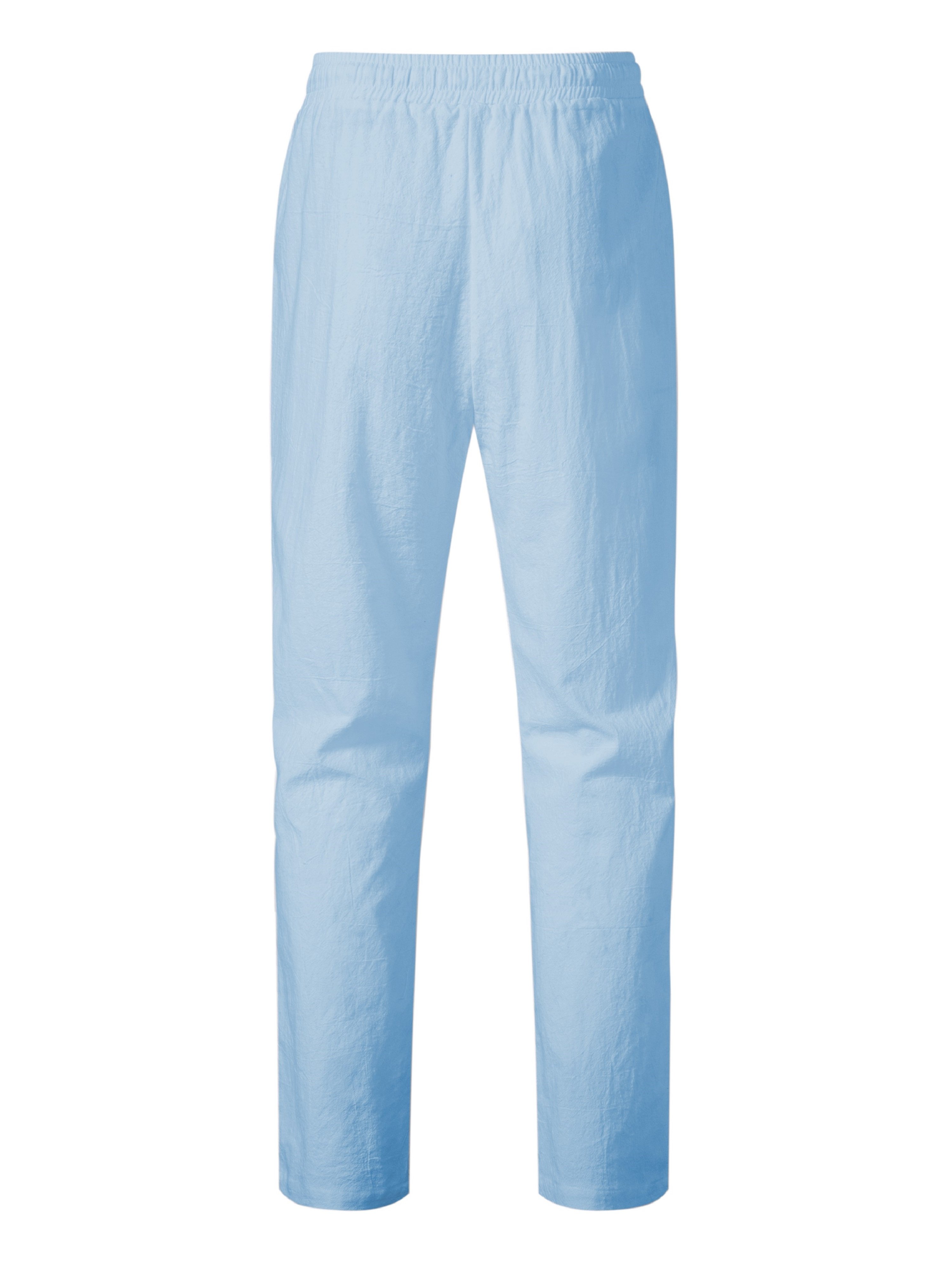 Mens Casual Solid Pants with Pockets