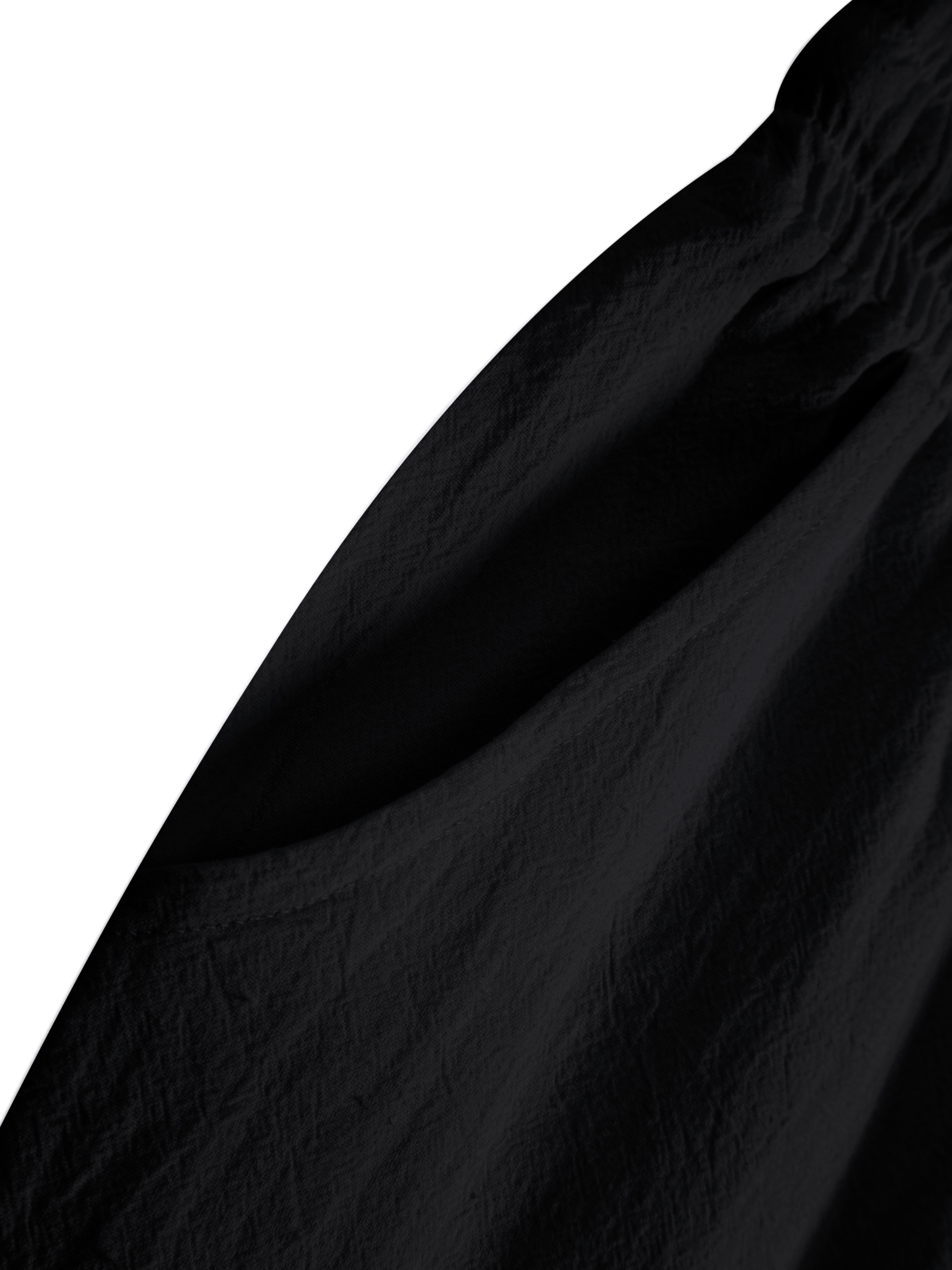 Mens Black Solid Drawstring Pants