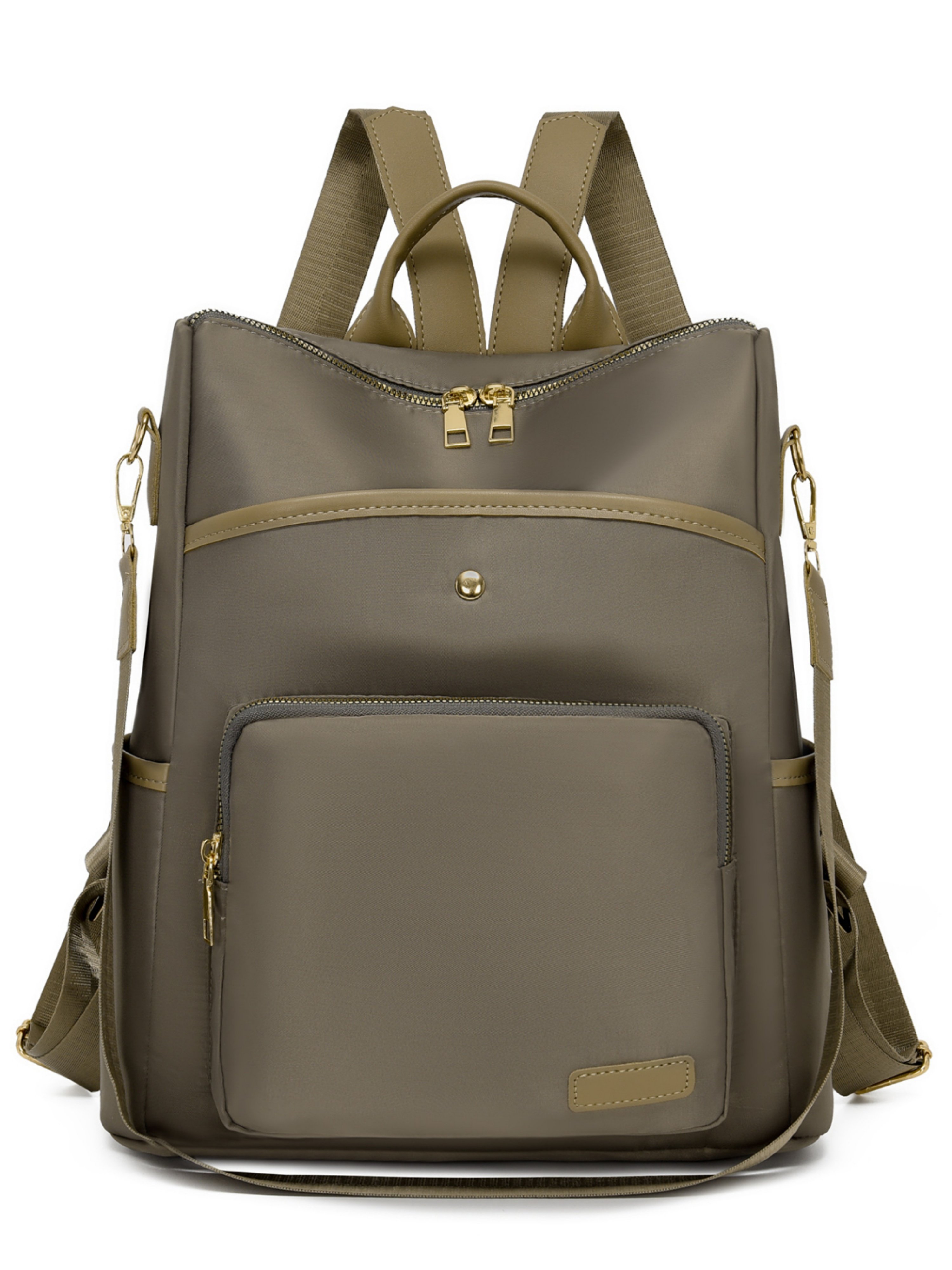 Khaki Anti-Theft Backpack 