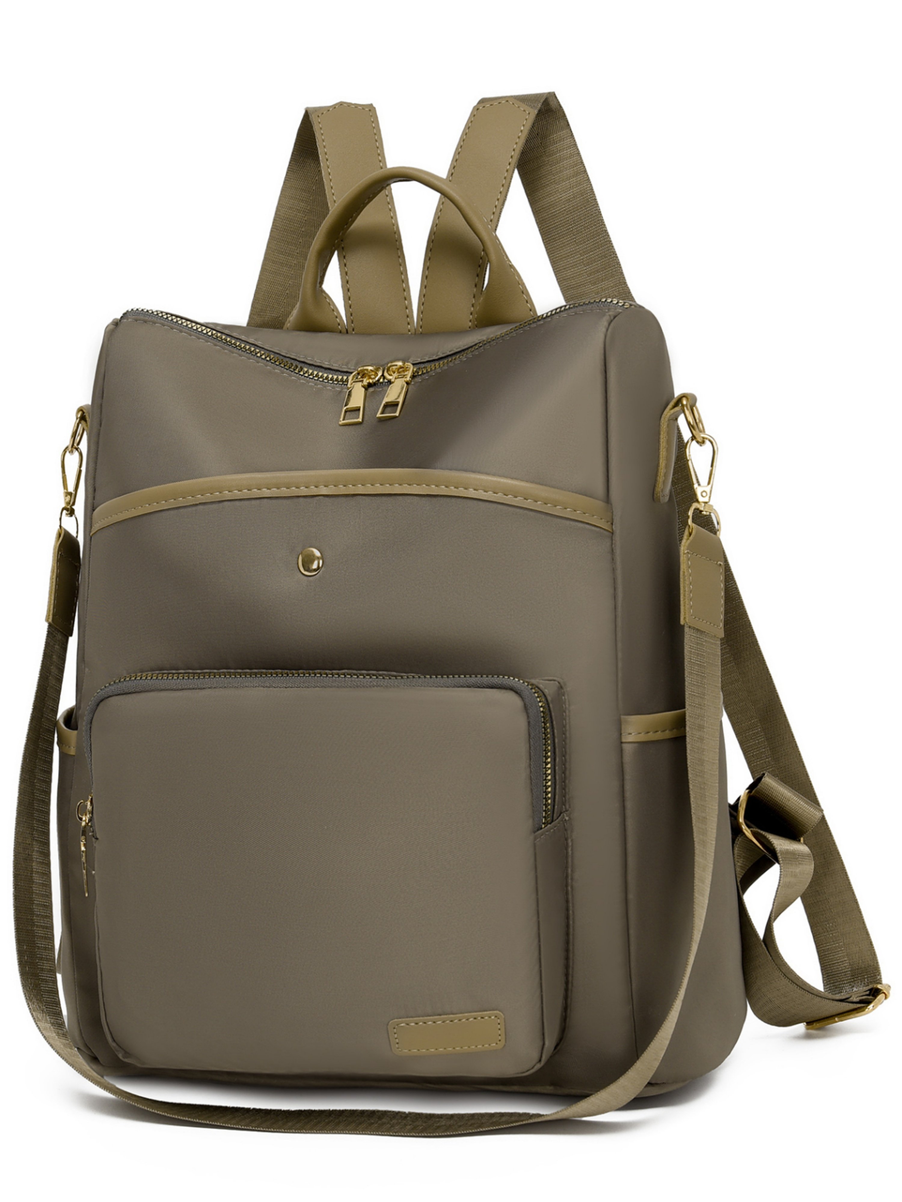 Khaki Anti-Theft Backpack 
