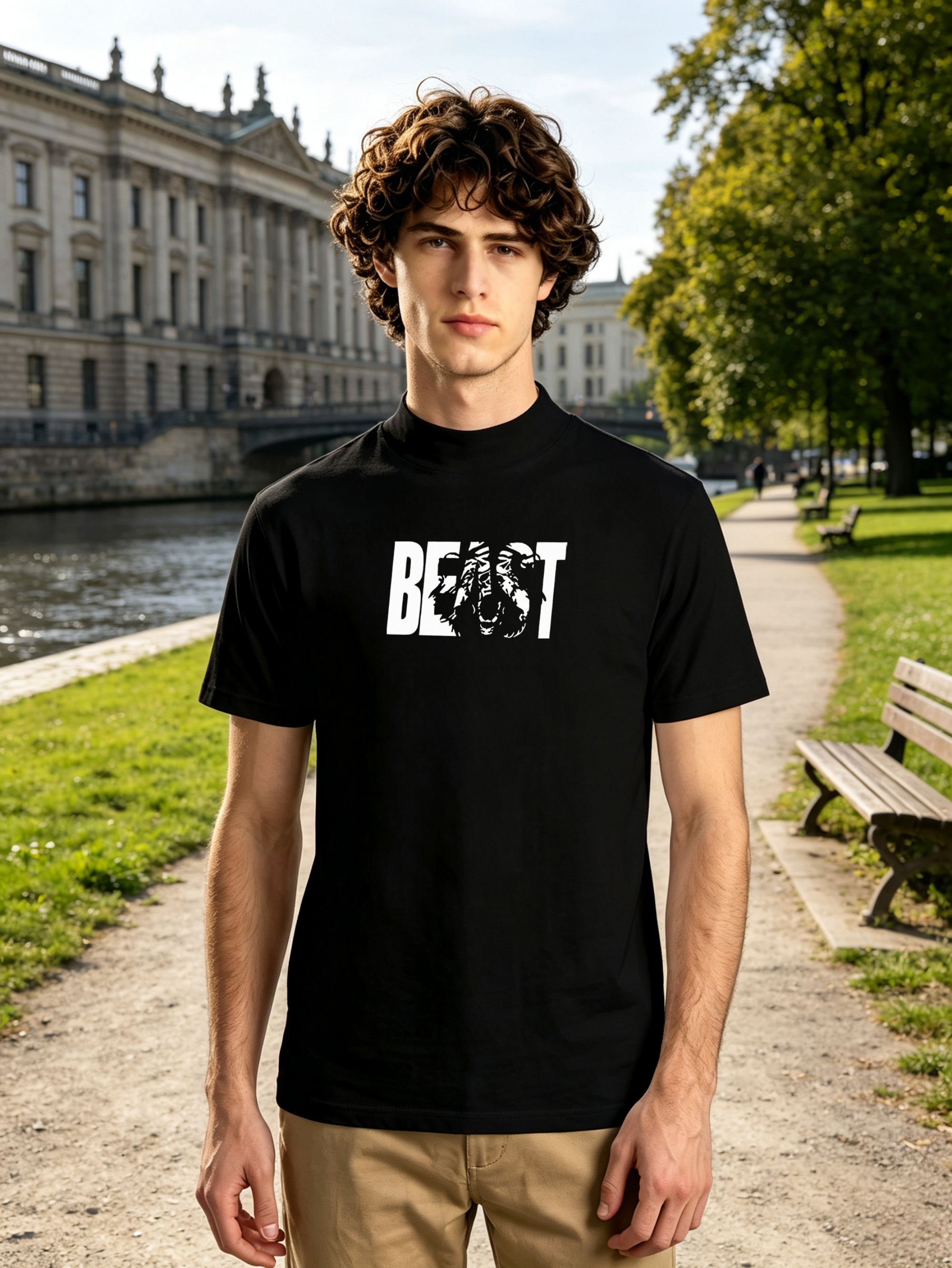 Black Printed Short Sleeve T-Shirt