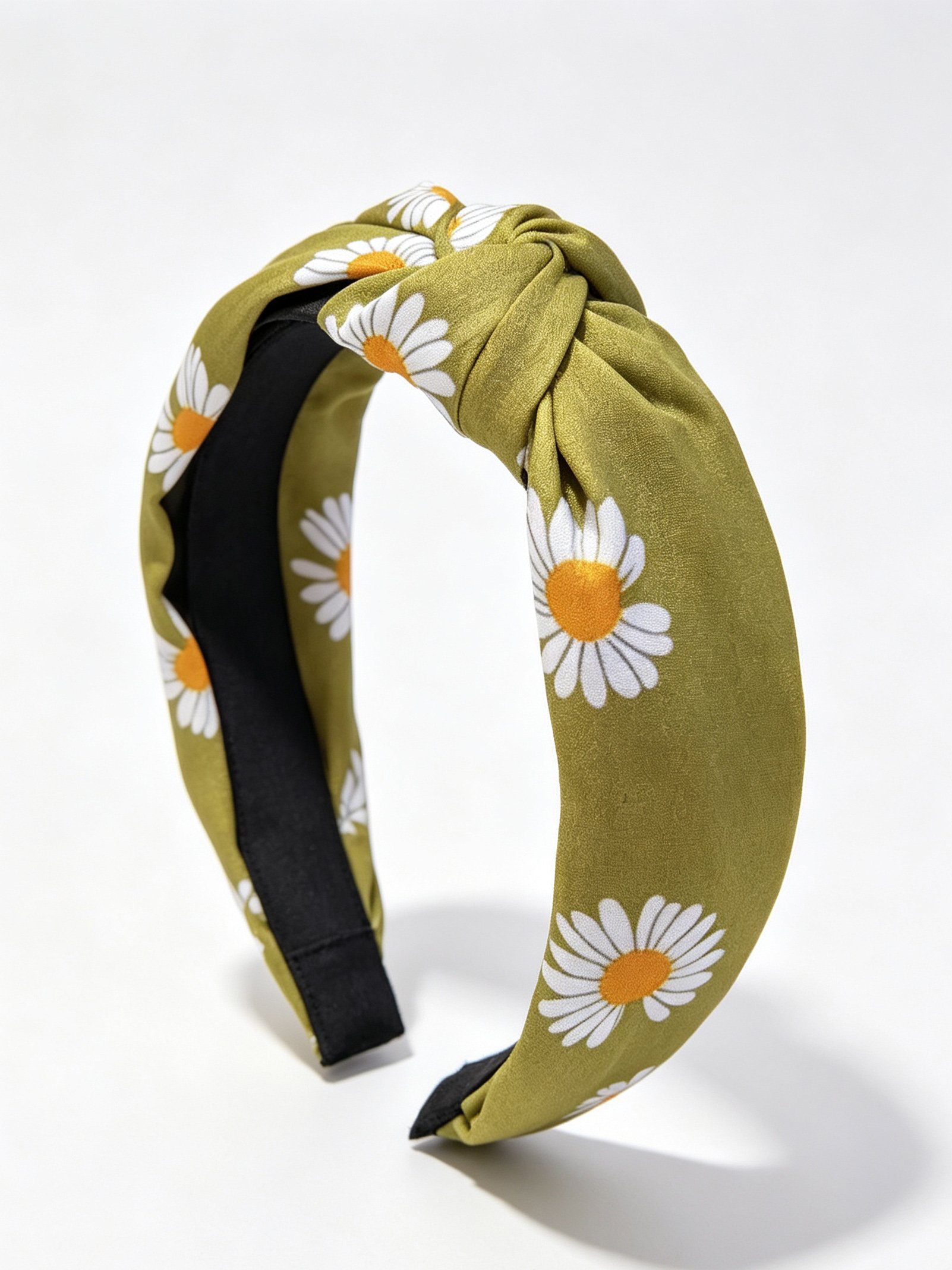 Green Daisy Knot Headband