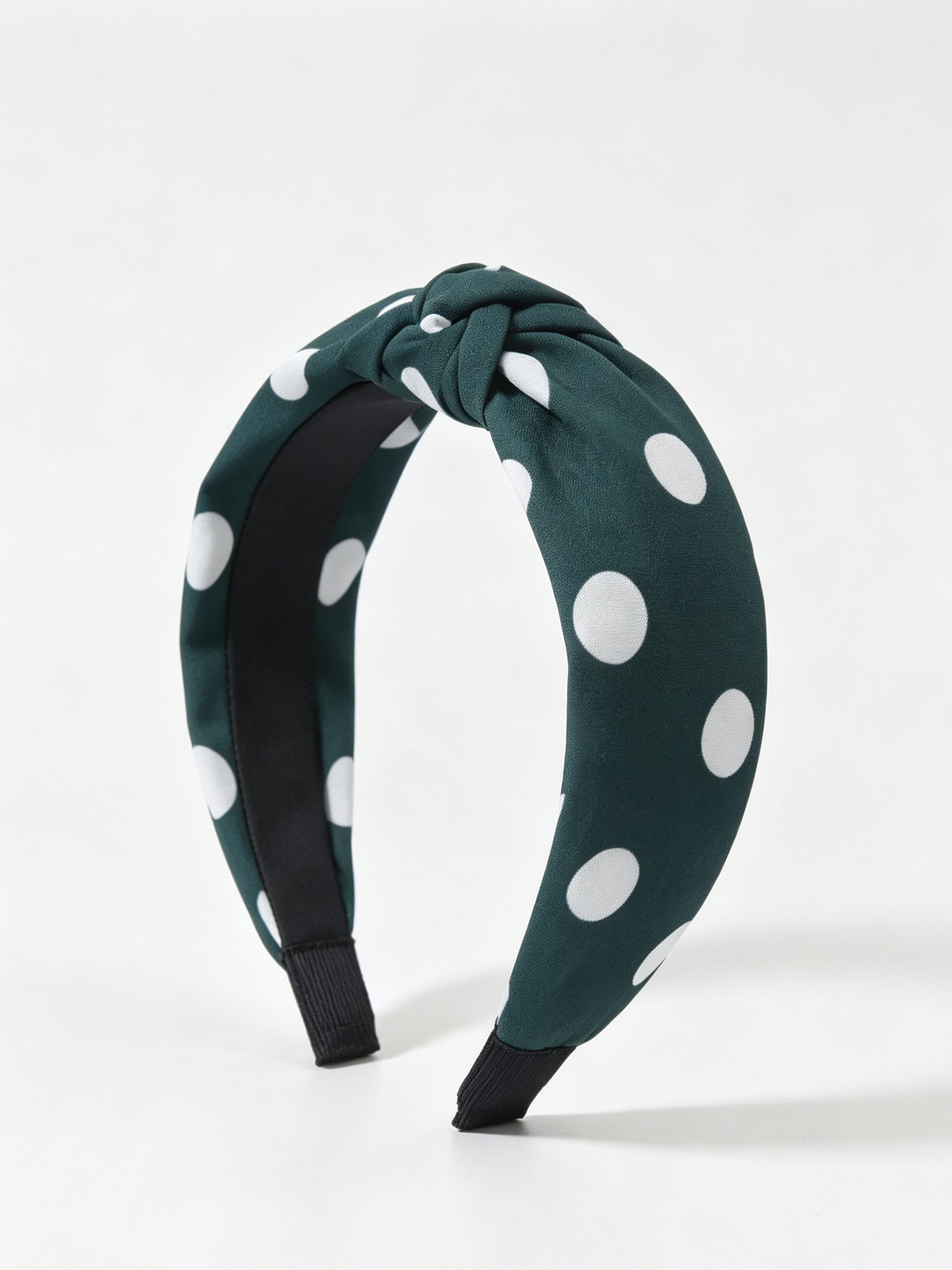 Emerald Polka Dot Knotted Headband