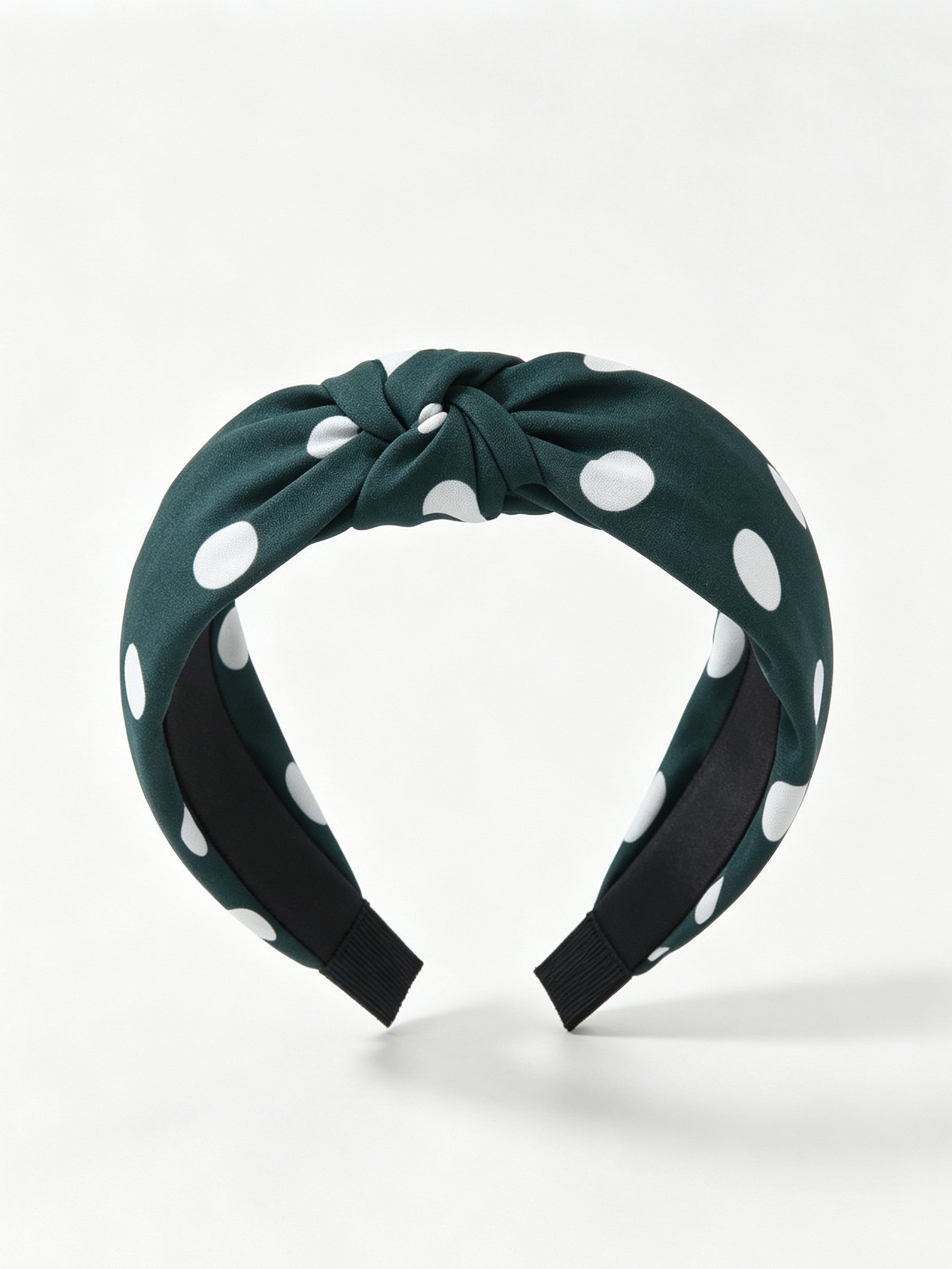 Emerald Polka Dot Knotted Headband