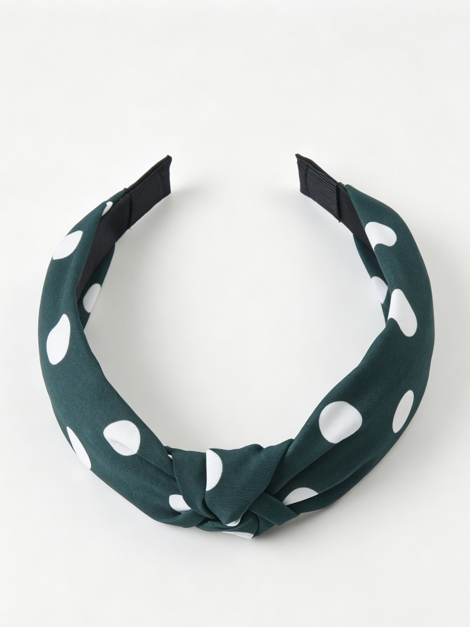 Emerald Polka Dot Knotted Headband