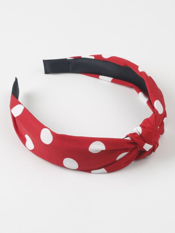 Red Polka Dot Knot Headband