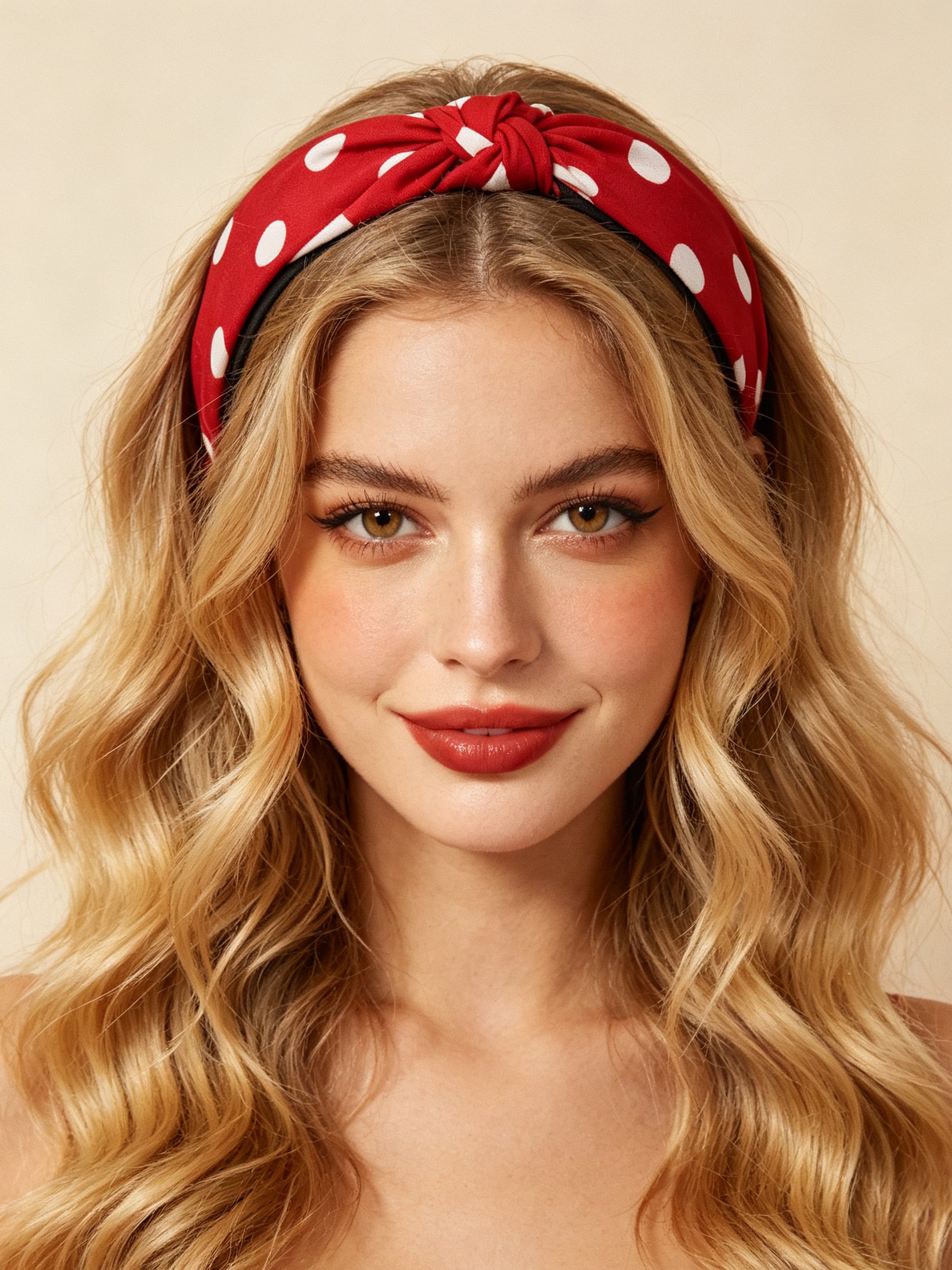 Red Polka Dot Knot Headband