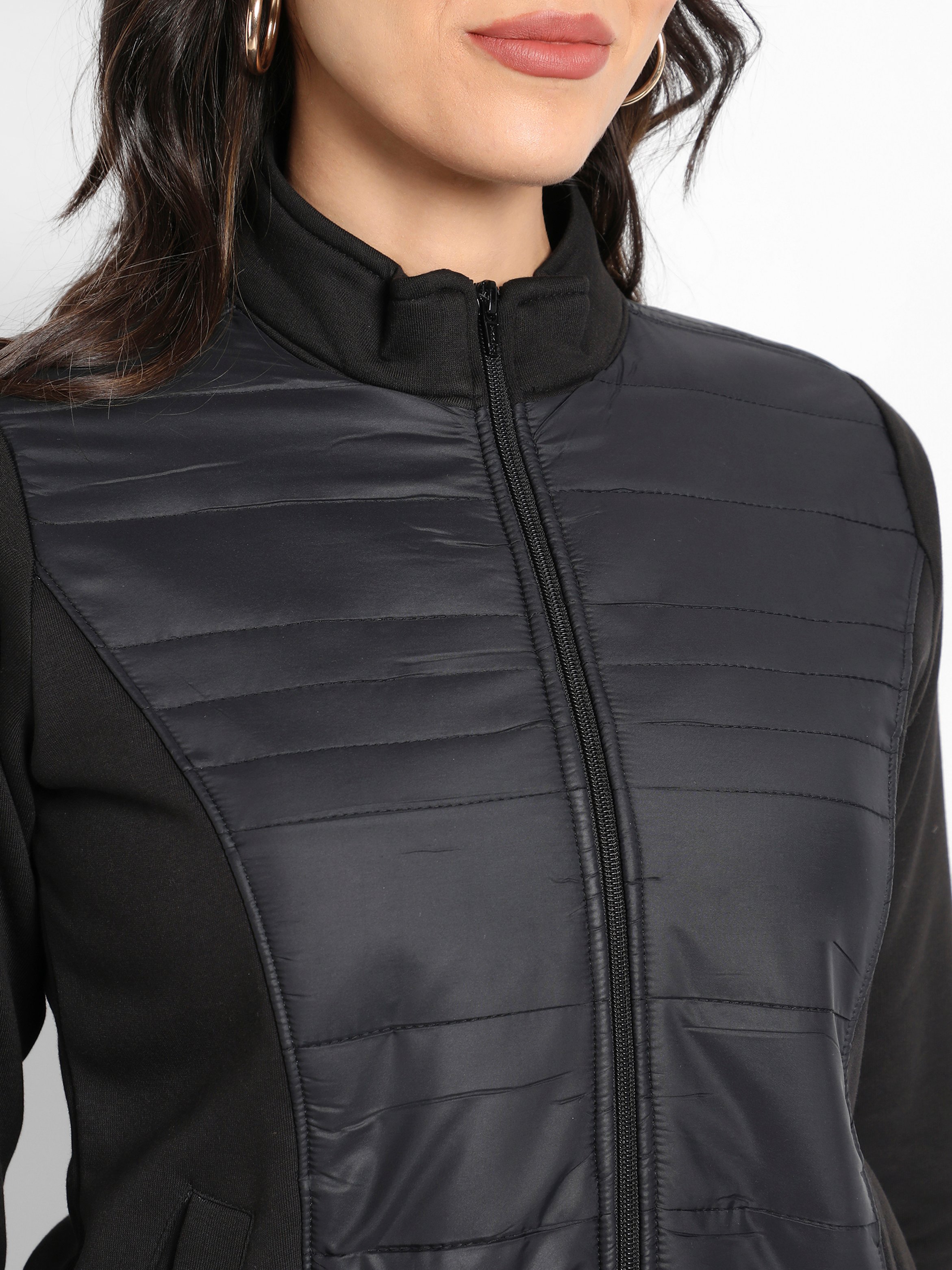 White Quilted Puffer Jacket with Hood
