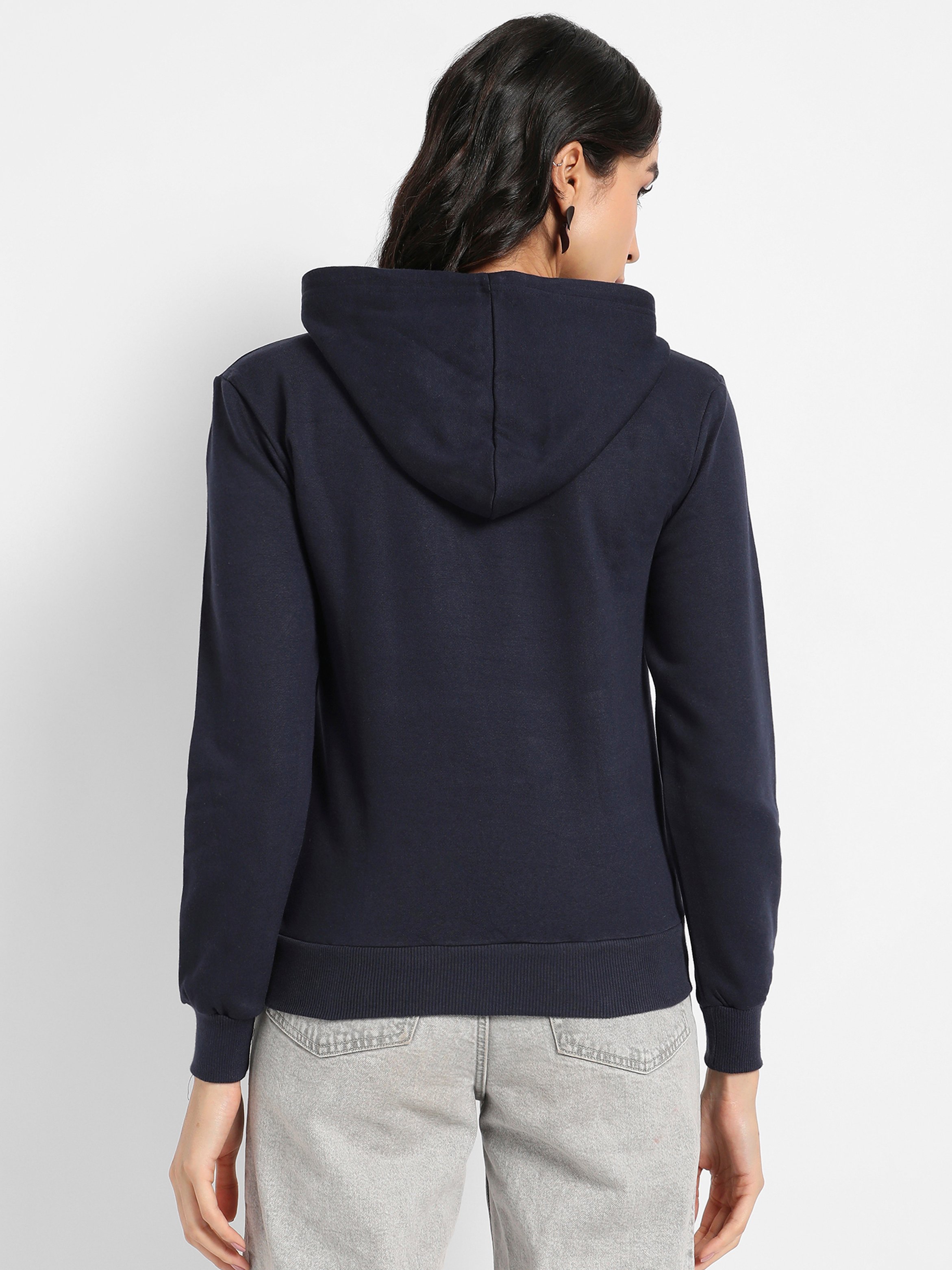 Navy Blue Regular Fit Hoodie with Kangaroo Pocket