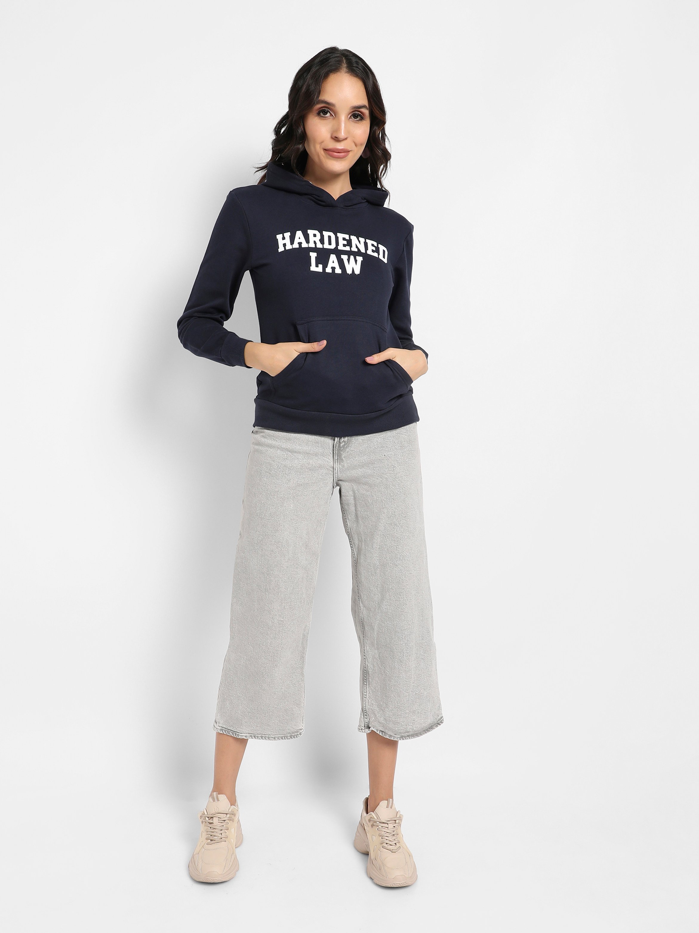 Navy Blue Regular Fit Hoodie with Kangaroo Pocket
