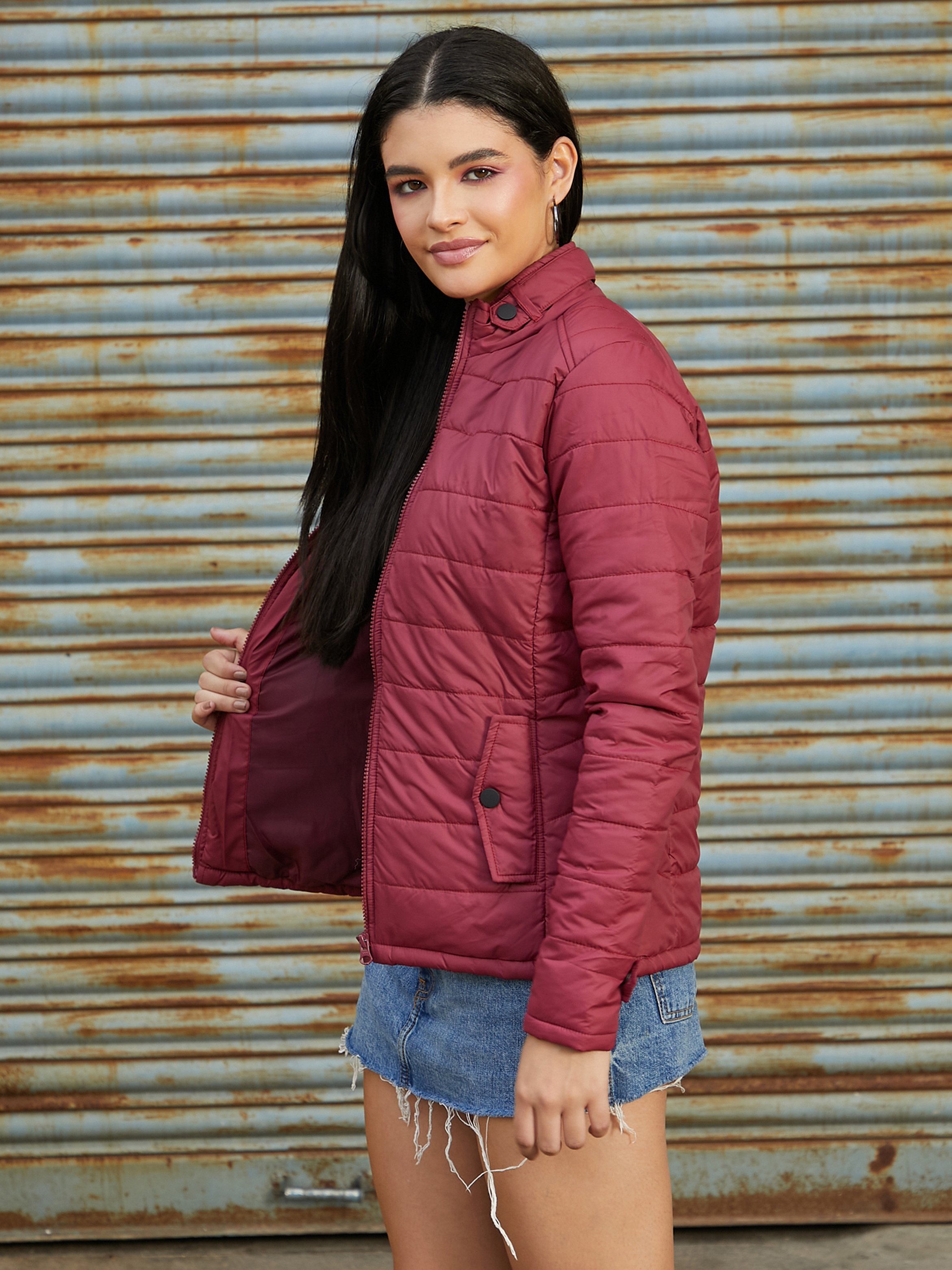 Maroon Puffer Jacket